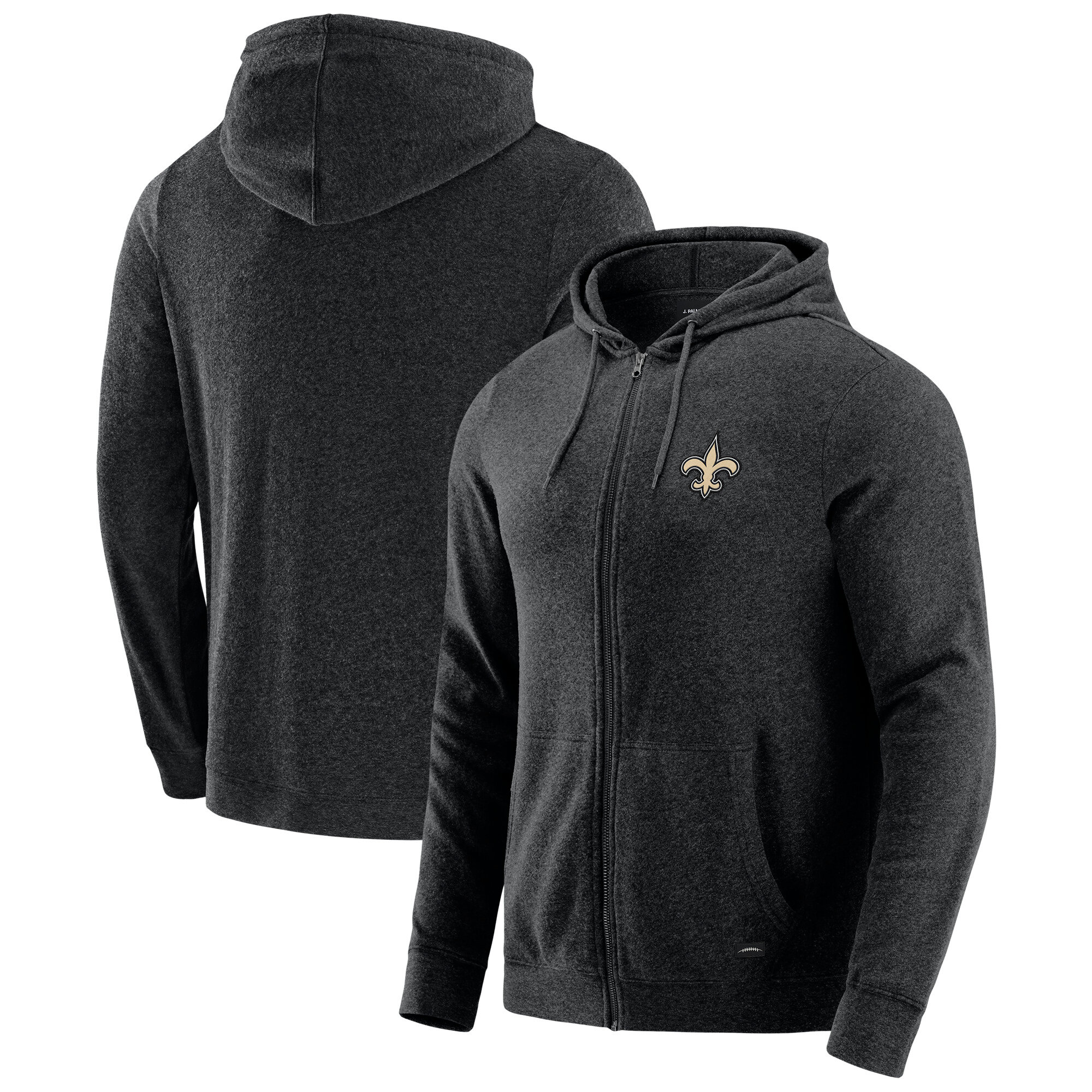 Men's J. Palmer Dark Heather Gray New Orleans Saints Players Lounge Tri-Blend Full-Zip Hoodie