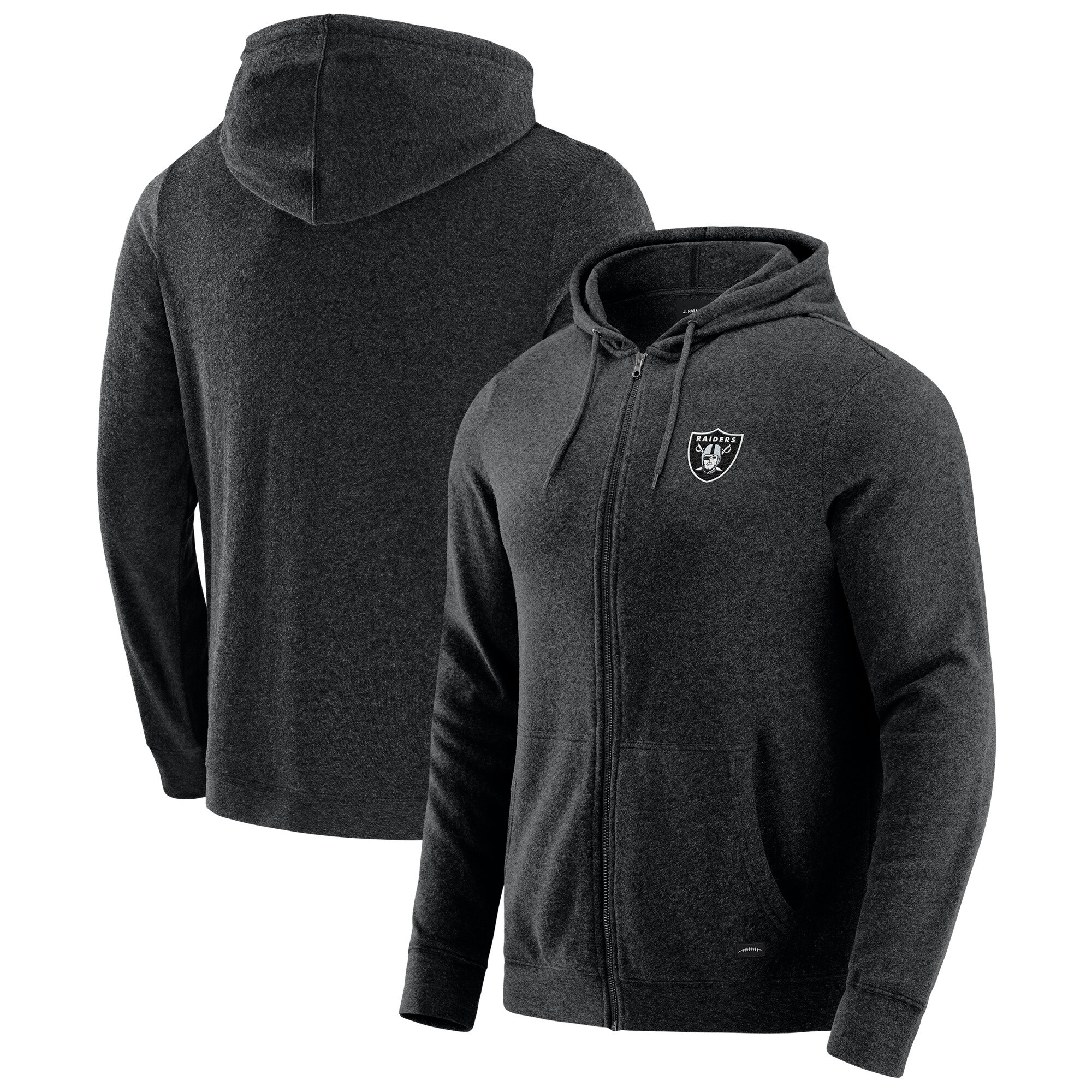 Men's J. Palmer Dark Heather Gray Las Vegas Raiders Players Lounge Tri-Blend Full-Zip Hoodie