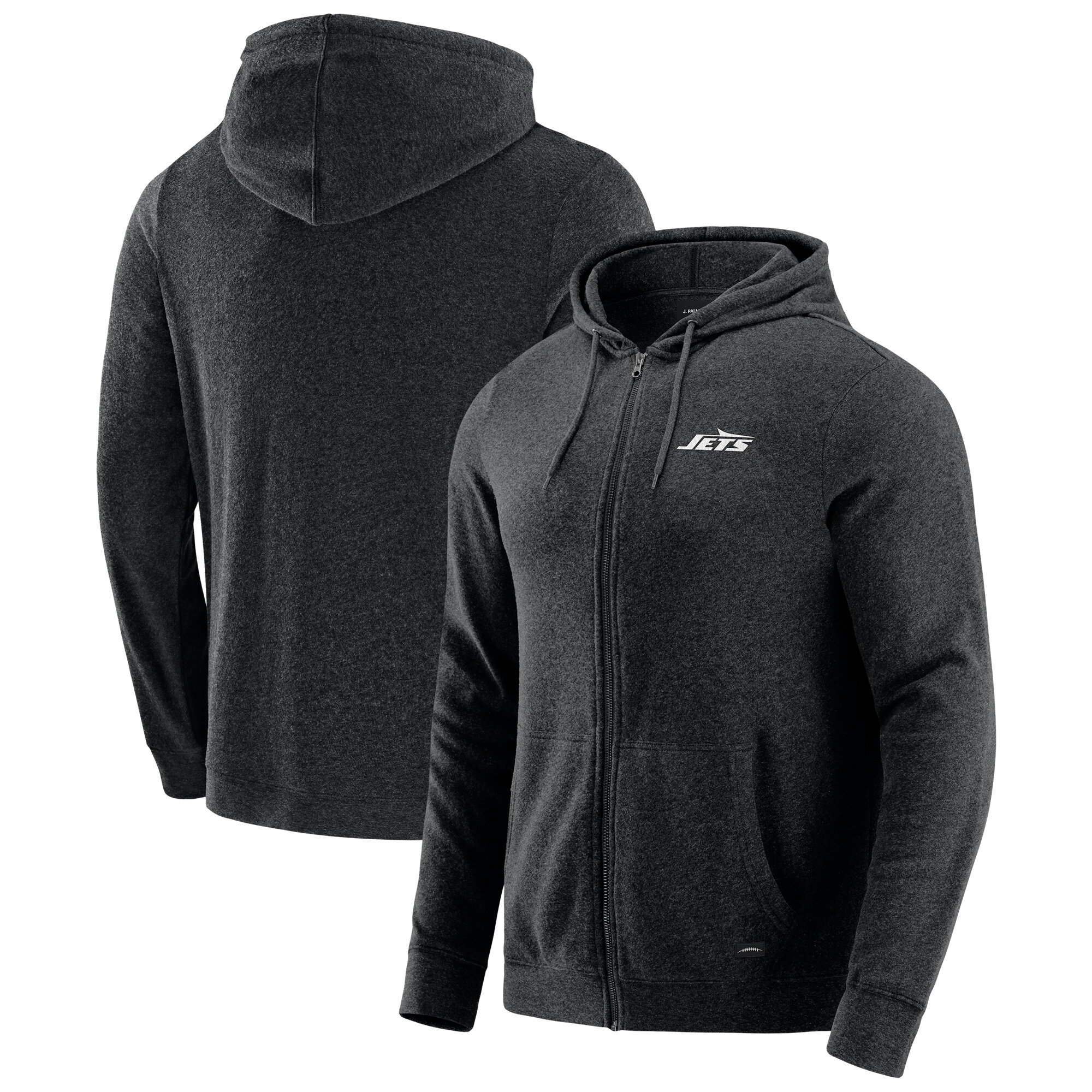 Men's J. Palmer Dark Heather Gray New York Jets Players Lounge Tri-Blend Full-Zip Hoodie