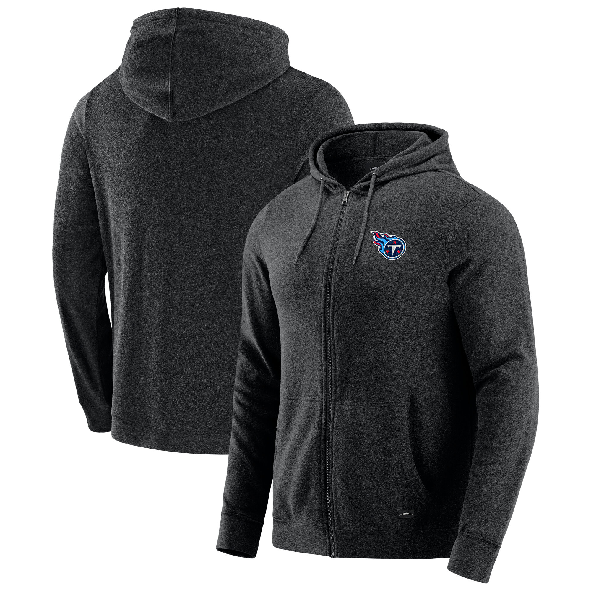 Men's J. Palmer Dark Heather Gray Tennessee Titans Players Lounge Tri-Blend Full-Zip Hoodie