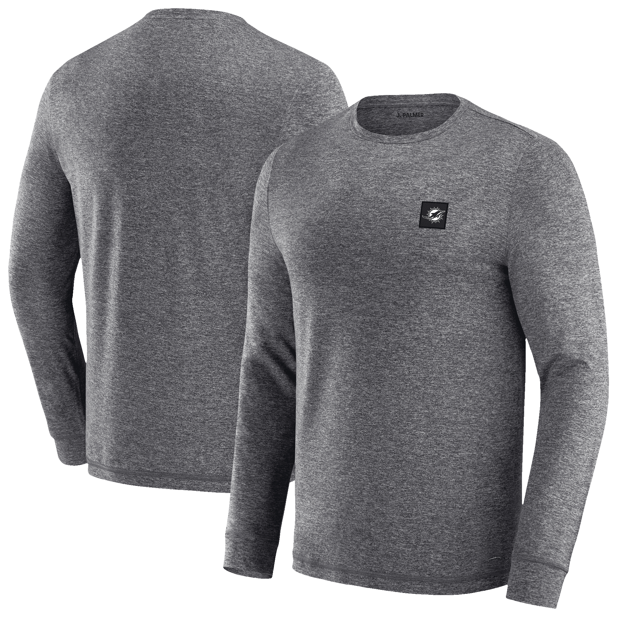 Men's J. Palmer Heather Black Miami Dolphins Four Down Long Sleeve T-Shirt