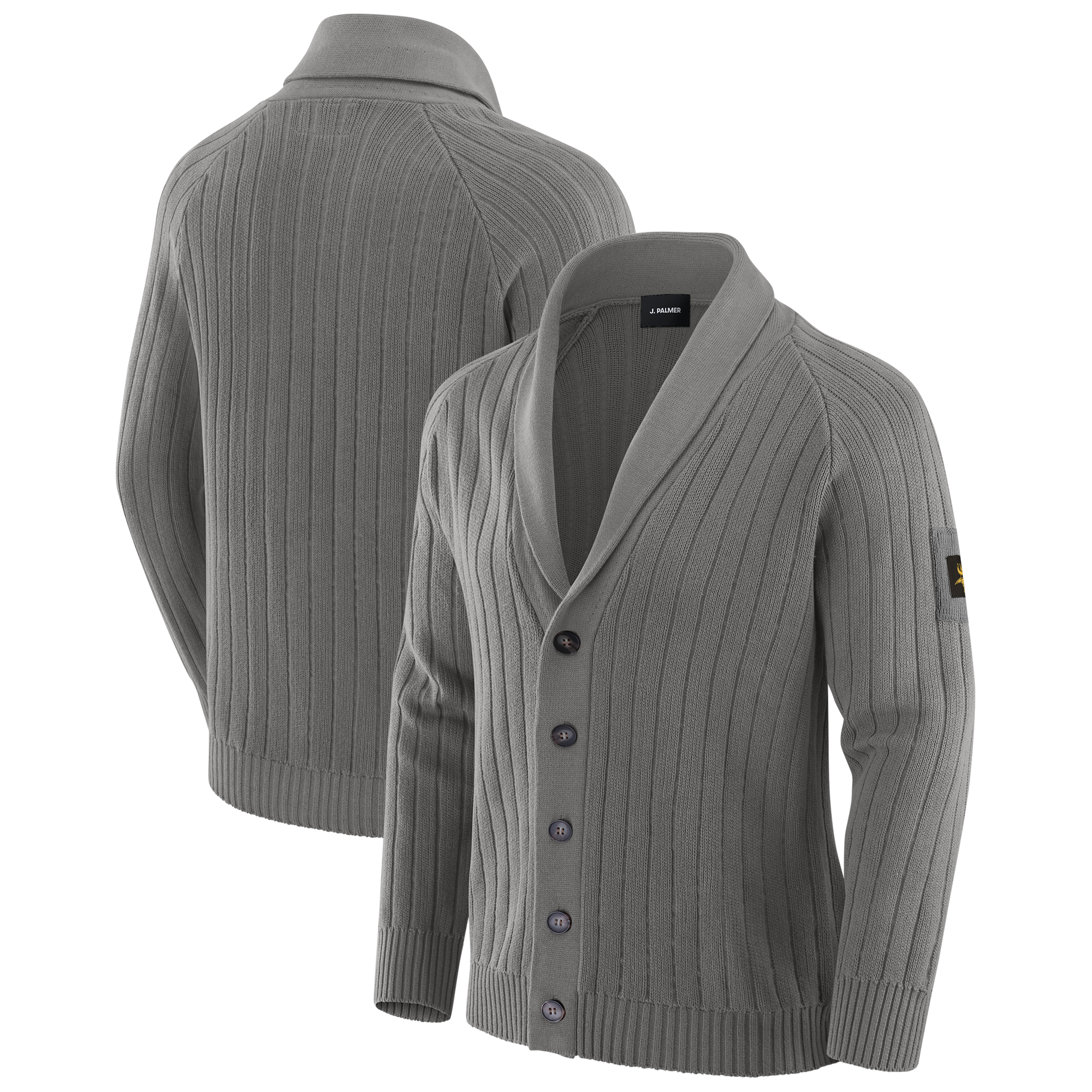 Men's J. Palmer Graphite Minnesota Vikings The Playmaker Cardigan Raglan Sweater