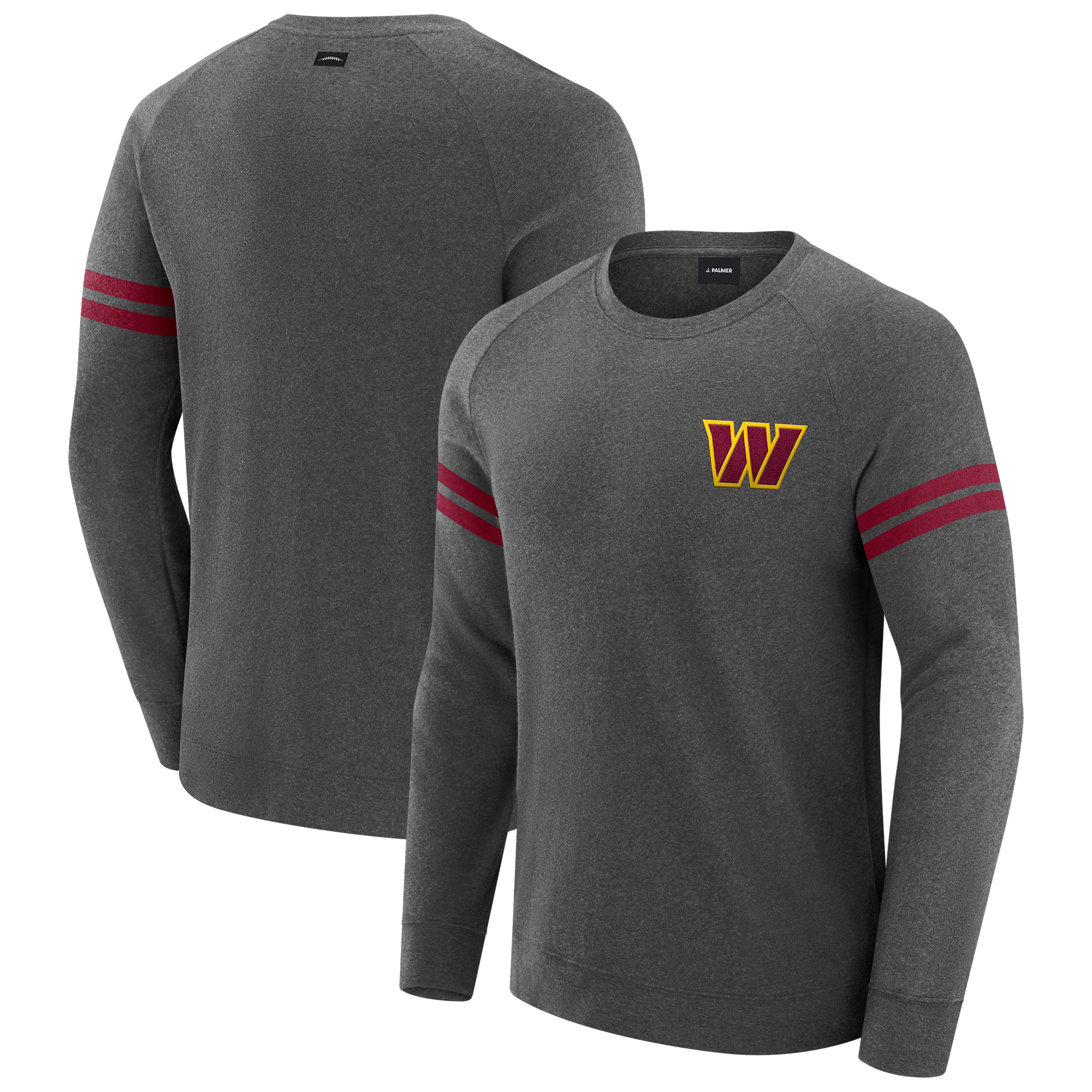 Men's J. Palmer Dark Heather Gray Washington Commanders Players Lounge Raglan Tri-Blend Sweatshirt