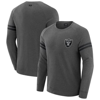 Men's J. Palmer Dark Heather Gray Las Vegas Raiders Players Lounge Raglan Tri-Blend Sweatshirt