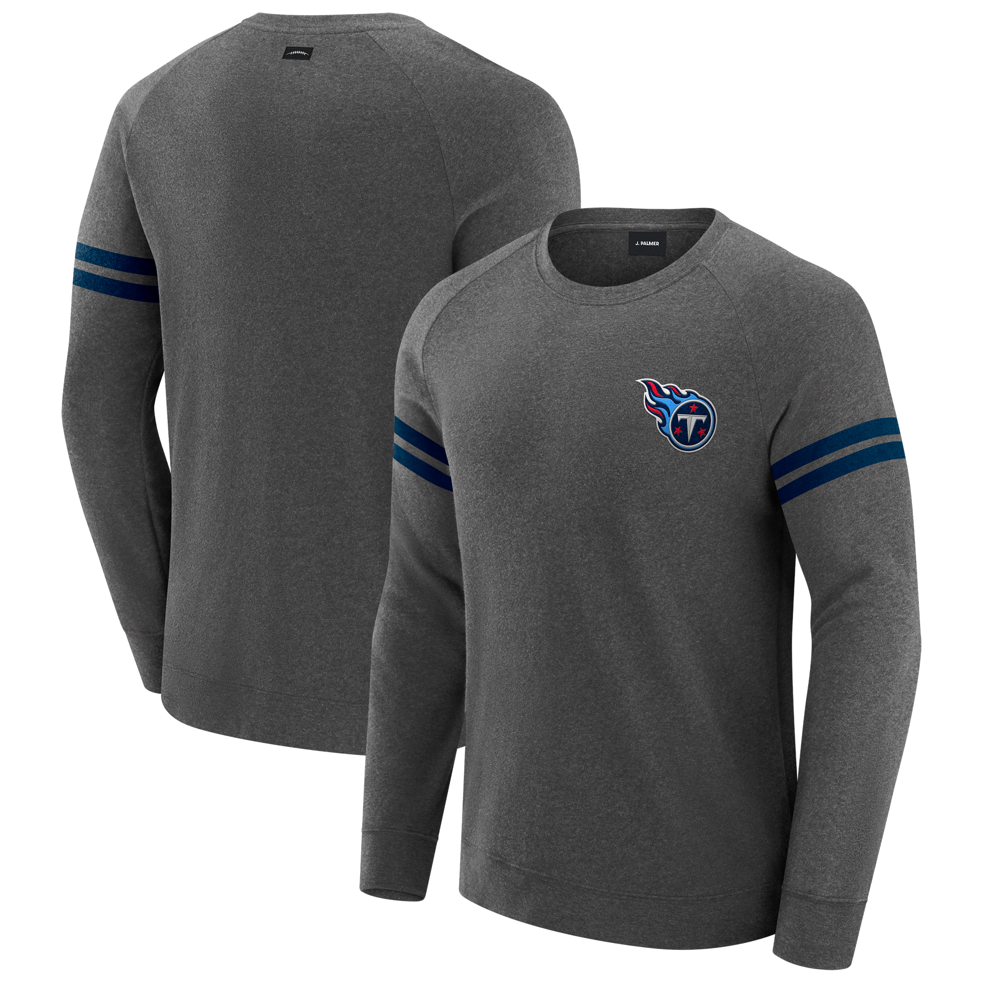 Men's J. Palmer Dark Heather Gray Tennessee Titans Players Lounge Raglan Tri-Blend Sweatshirt