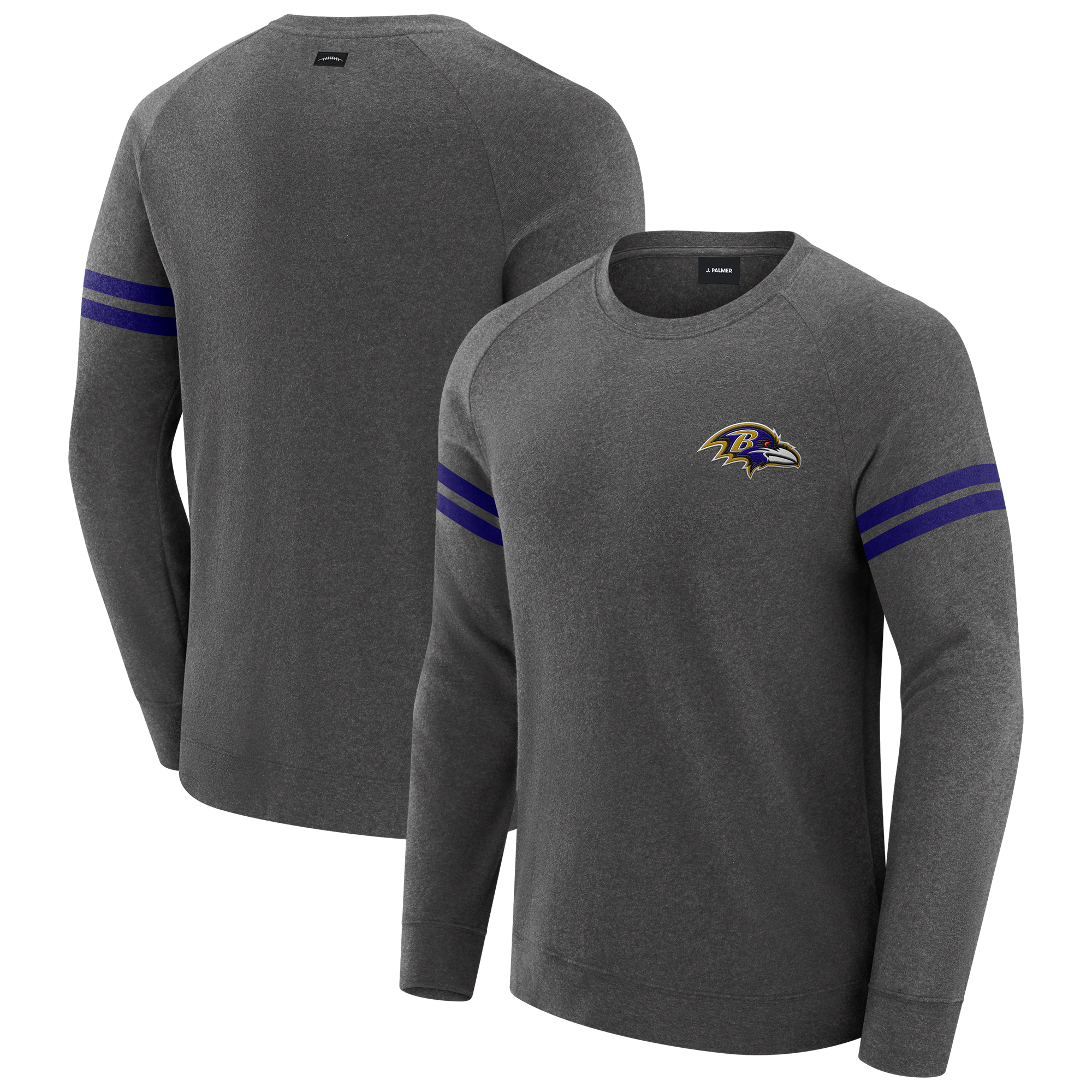 Men’s J. Palmer Dark Heather Gray Baltimore Ravens Players Lounge Raglan Tri-Blend Sweatshirt Men’s J. Palmer Dark Heather Gray Baltimore Ravens Players Lounge Raglan Tri-Blend Sweatshirt