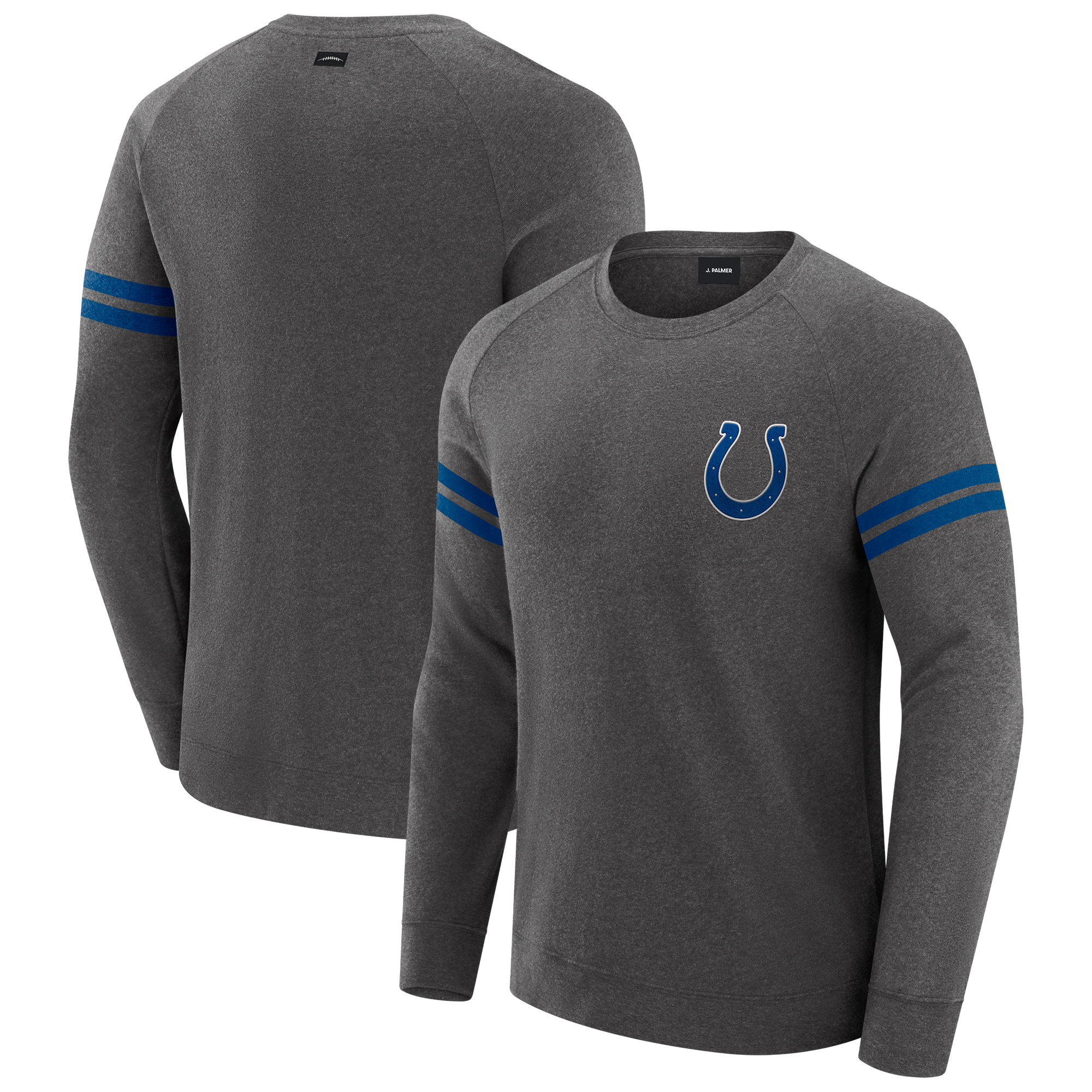 Men's J. Palmer Dark Heather Gray Indianapolis Colts Players Lounge Raglan Tri-Blend Sweatshirt