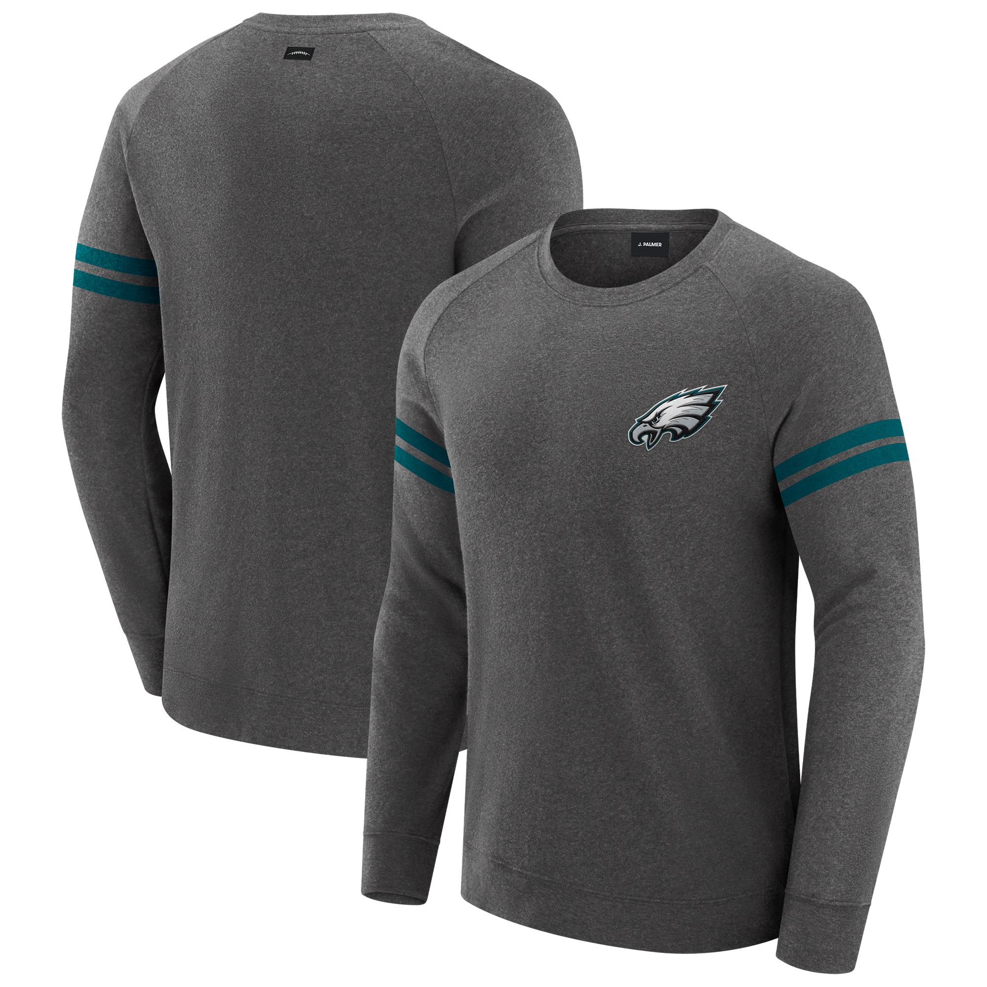 Men's J. Palmer Dark Heather Gray Philadelphia Eagles Players Lounge Raglan Tri-Blend Sweatshirt