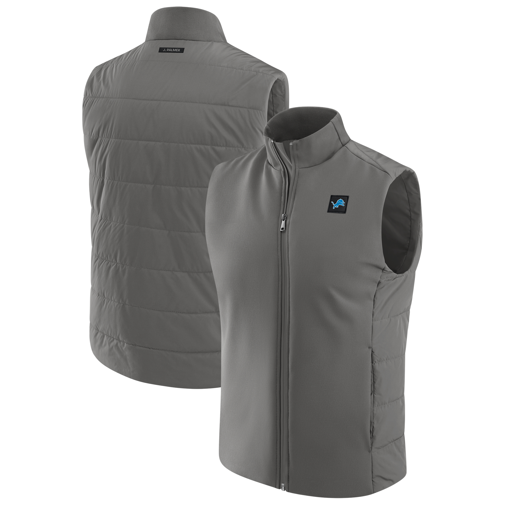 Men's J. Palmer Graphite Detroit Lions Front Office Full-Zip Vest