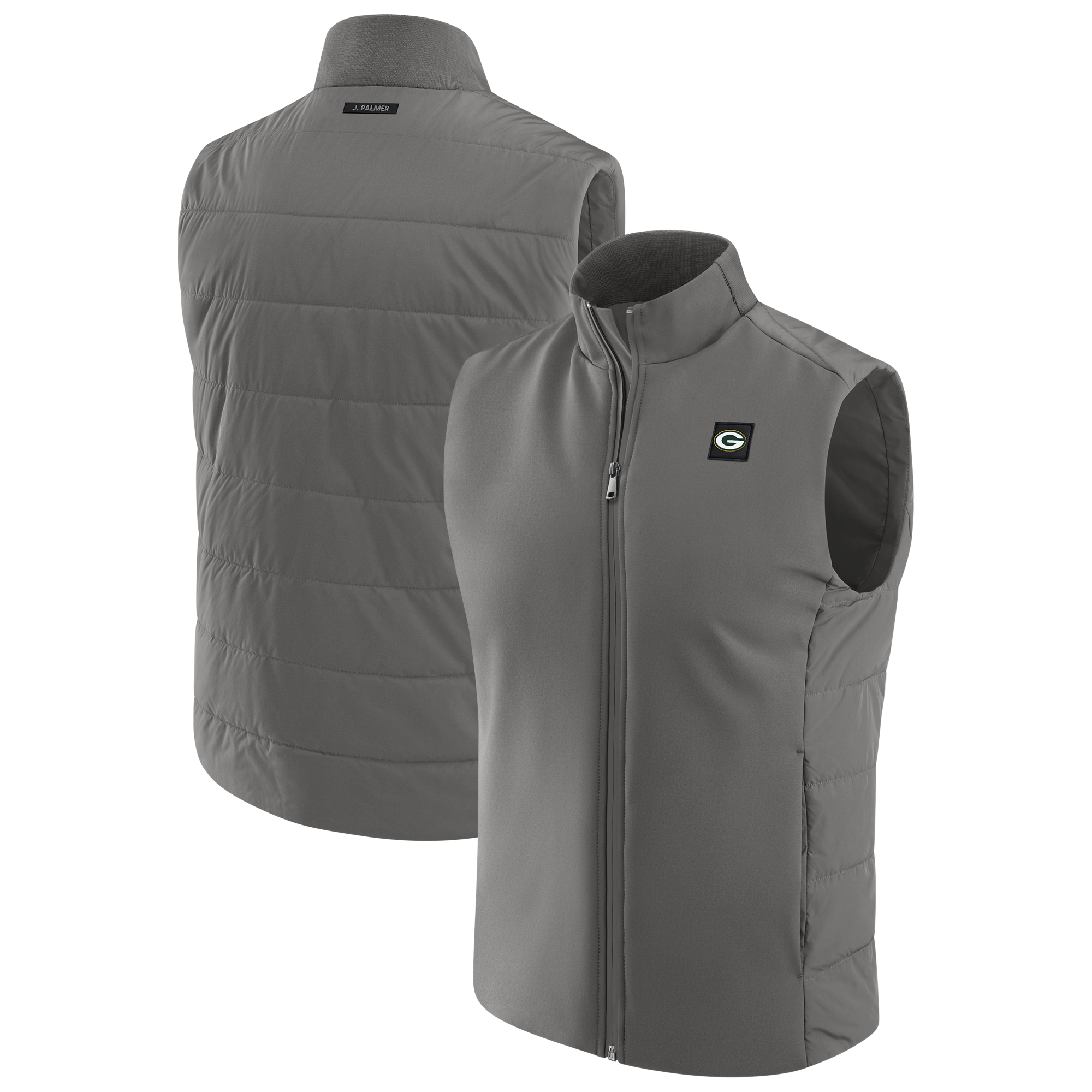 Men's J. Palmer Graphite Green Bay Packers Front Office Full-Zip Vest