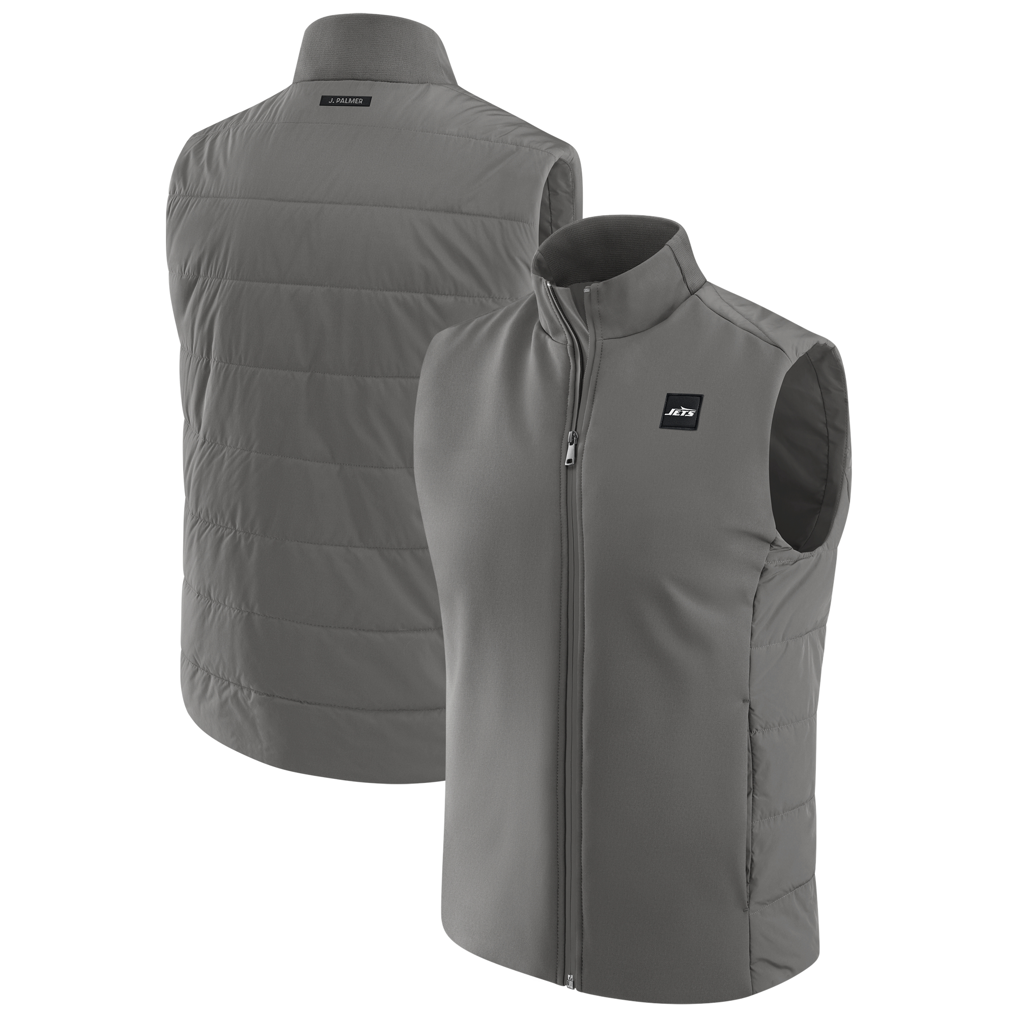 Men's J. Palmer Graphite New York Jets Front Office Full-Zip Vest