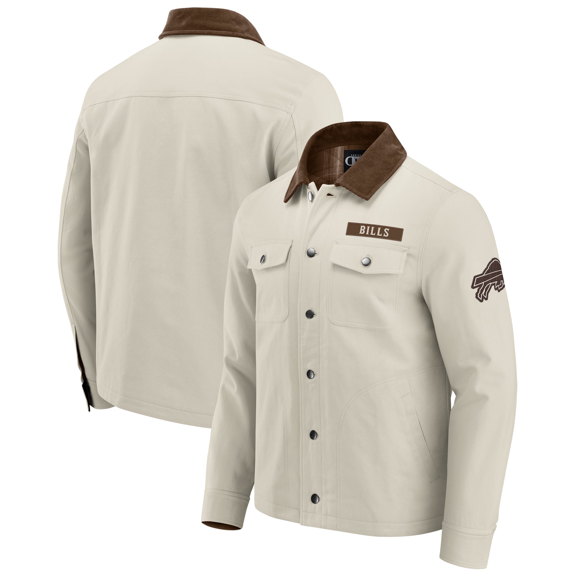 Men's NFL x Darius Rucker Collection by Fanatics Tan Buffalo Bills Midweight Canvas Full-Button Jacket