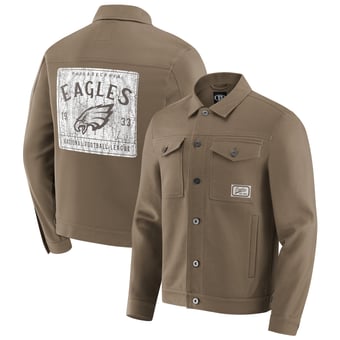 Men's Darius Rucker Collection by Fanatics Tan Philadelphia Eagles Trucker Full-Button Jacket