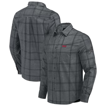 Men's Darius Rucker Collection by Fanatics Gray Buffalo Bills Micro Corduroy Plaid Button Up Shirt