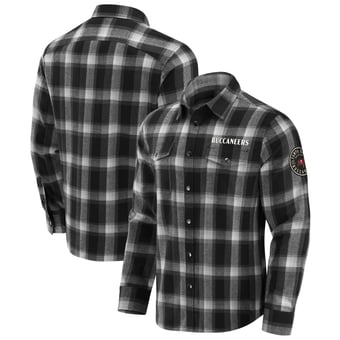 Men's Darius Rucker Collection by Fanatics Black Tampa Bay Buccaneers Flannel Plaid Full-Snap Shirt