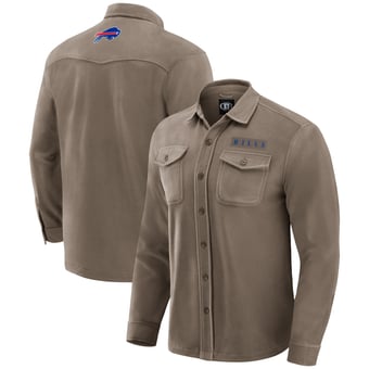 Men's Darius Rucker Collection by Fanatics Tan Buffalo Bills Polar Fleece Cozy Button-Up Shirt