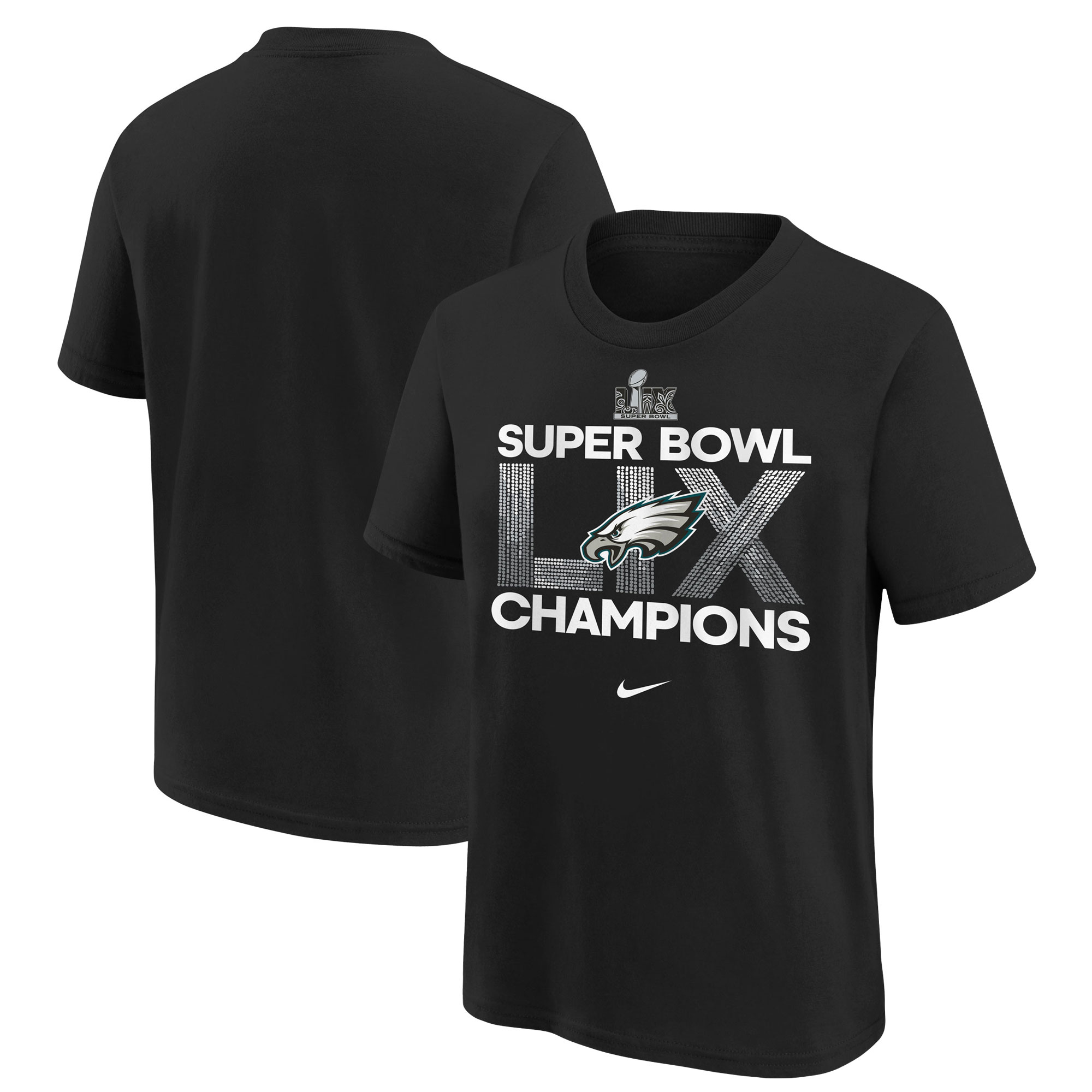 Youth Nike Black Philadelphia Eagles Super Bowl LIX Champions T-Shirt