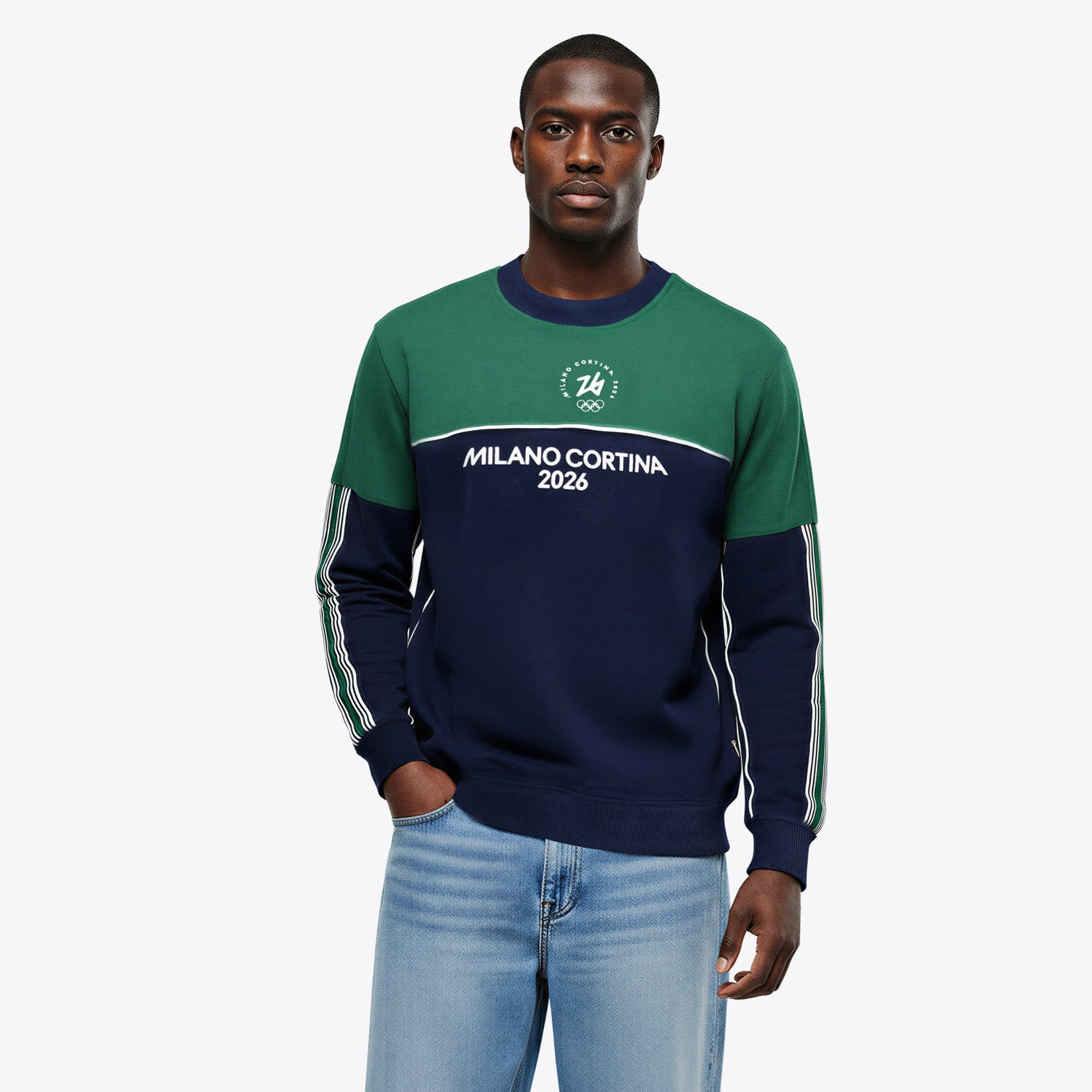 Milano Cortina 2026 Olympics Heritage Crew Sweat - Blu
