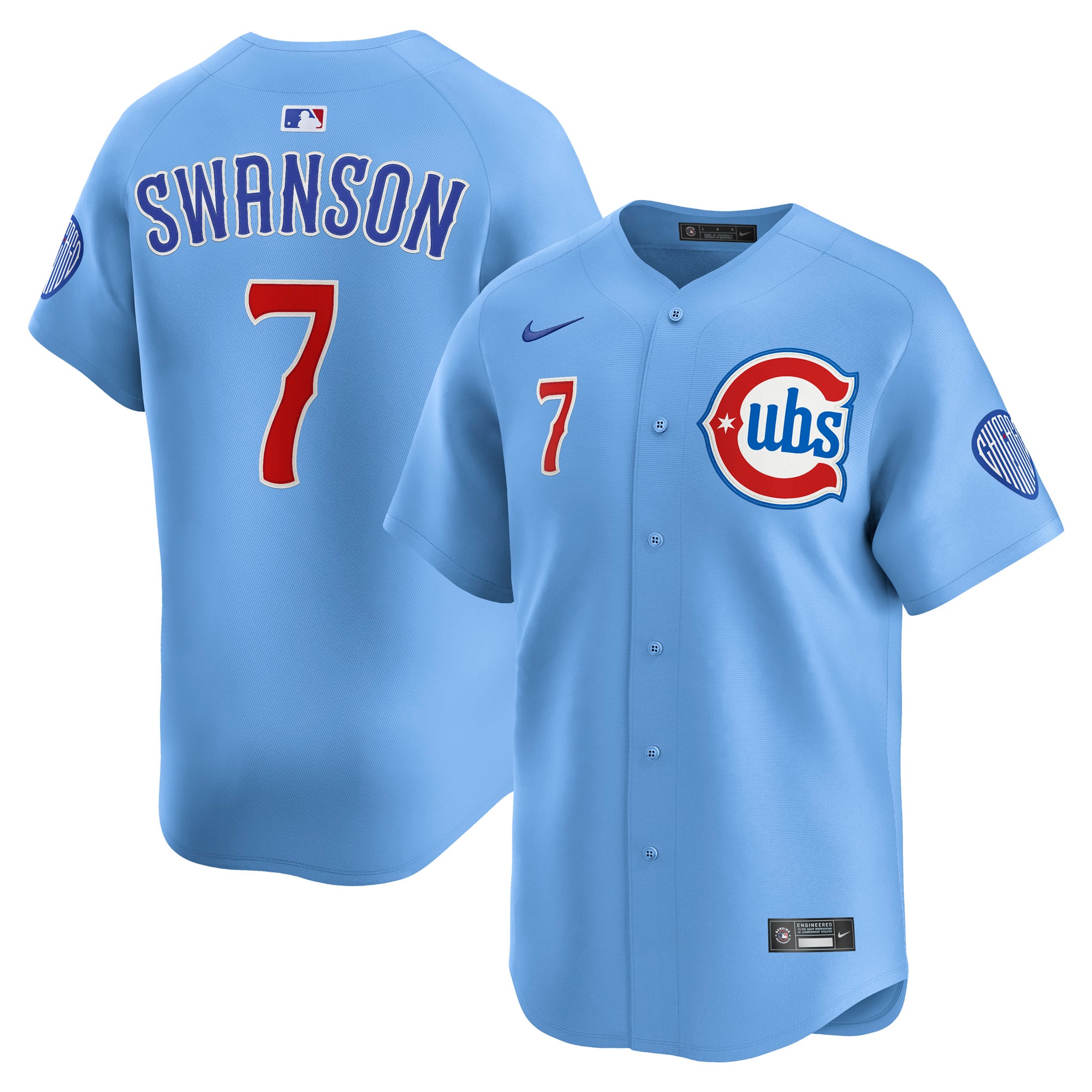 Chicago Cubs Nike MLB Limited Alternate 2 Maglia - Azzurro - Dansby Swanson - Uomo