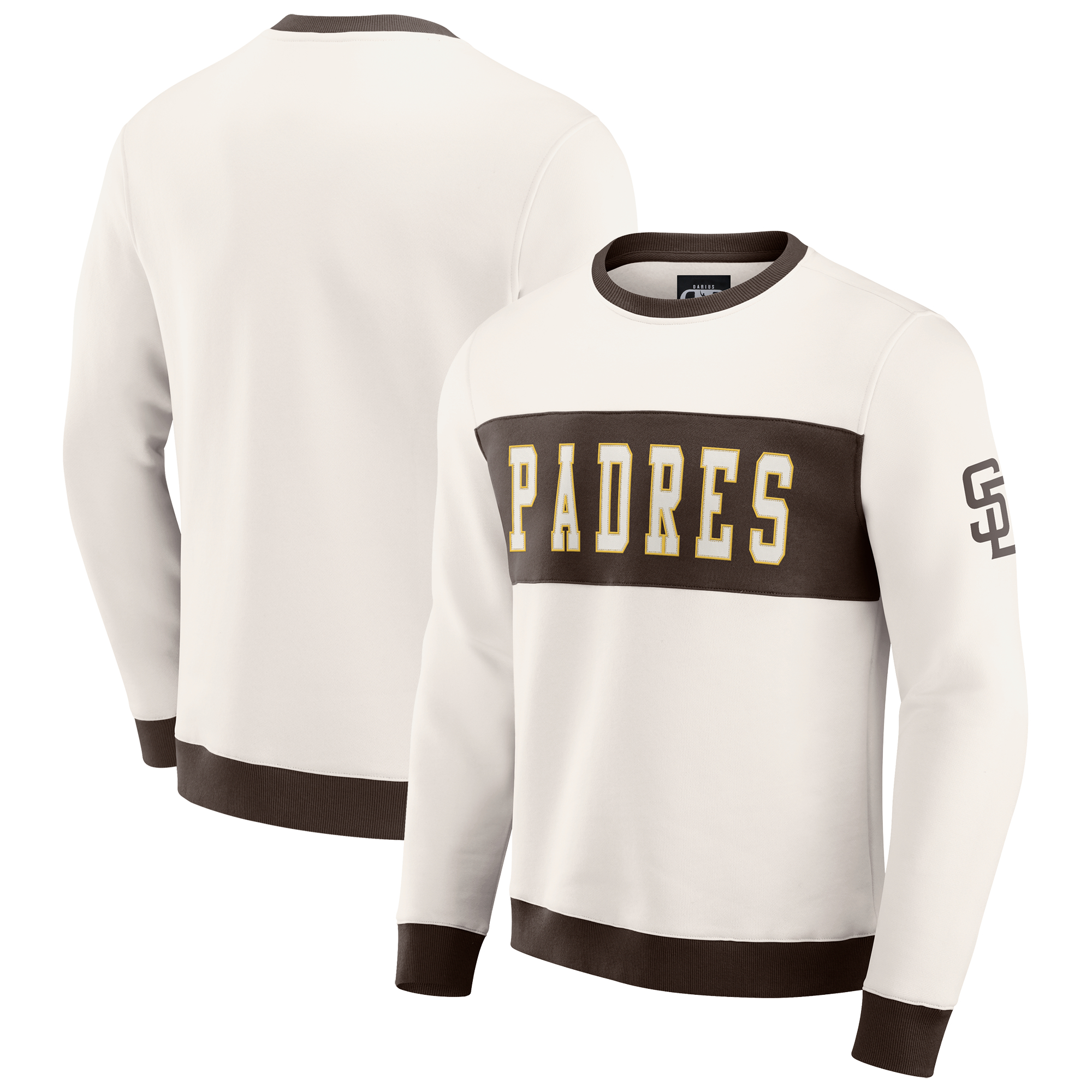 Men’s Darius Rucker Collection by Fanatics Cream San Diego Padres Colorblock Crewneck Sweatshirt Men’s Darius Rucker Collection by Fanatics Cream San Diego Padres Colorblock Crewneck Sweatshirt