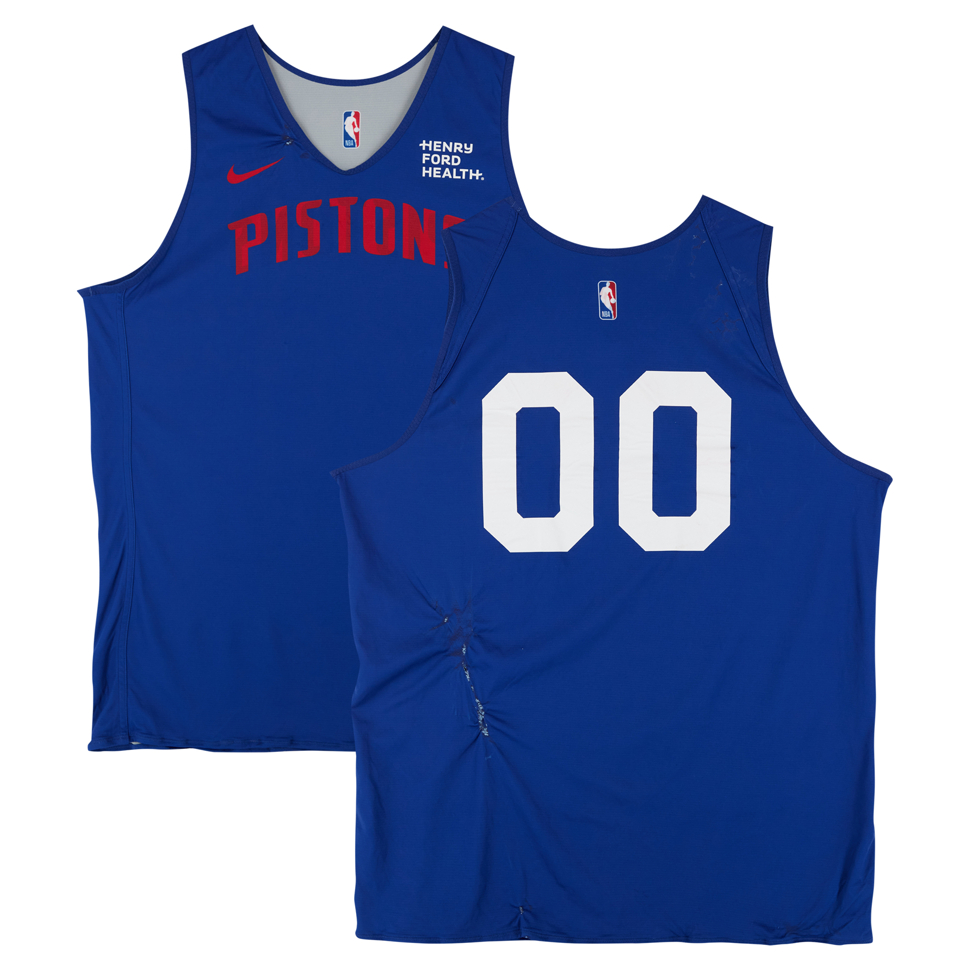 Ron Holland II Detroit Pistons Practice-Used #00 Blue/Gray Nike Reversible Jersey from the 2024-25 NBA Season – Size XLT Ron Holland II Detroit Pistons Practice-Used #00 Blue/Gray Nike Reversible Jersey from the 2024-25 NBA Season – Size XLT