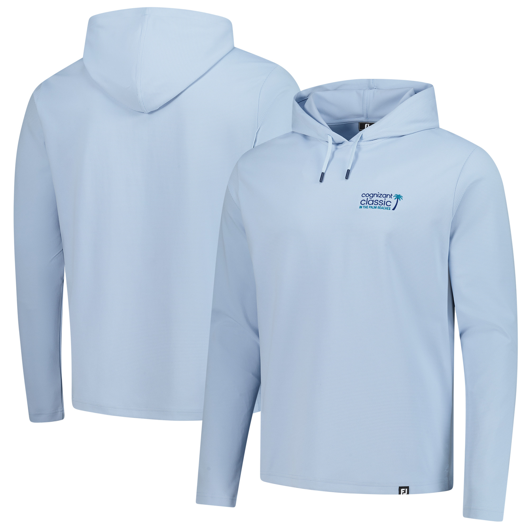 Men's FootJoy  Light Blue Cognizant Classic Ottoman Jacquard Pullover Hoodie