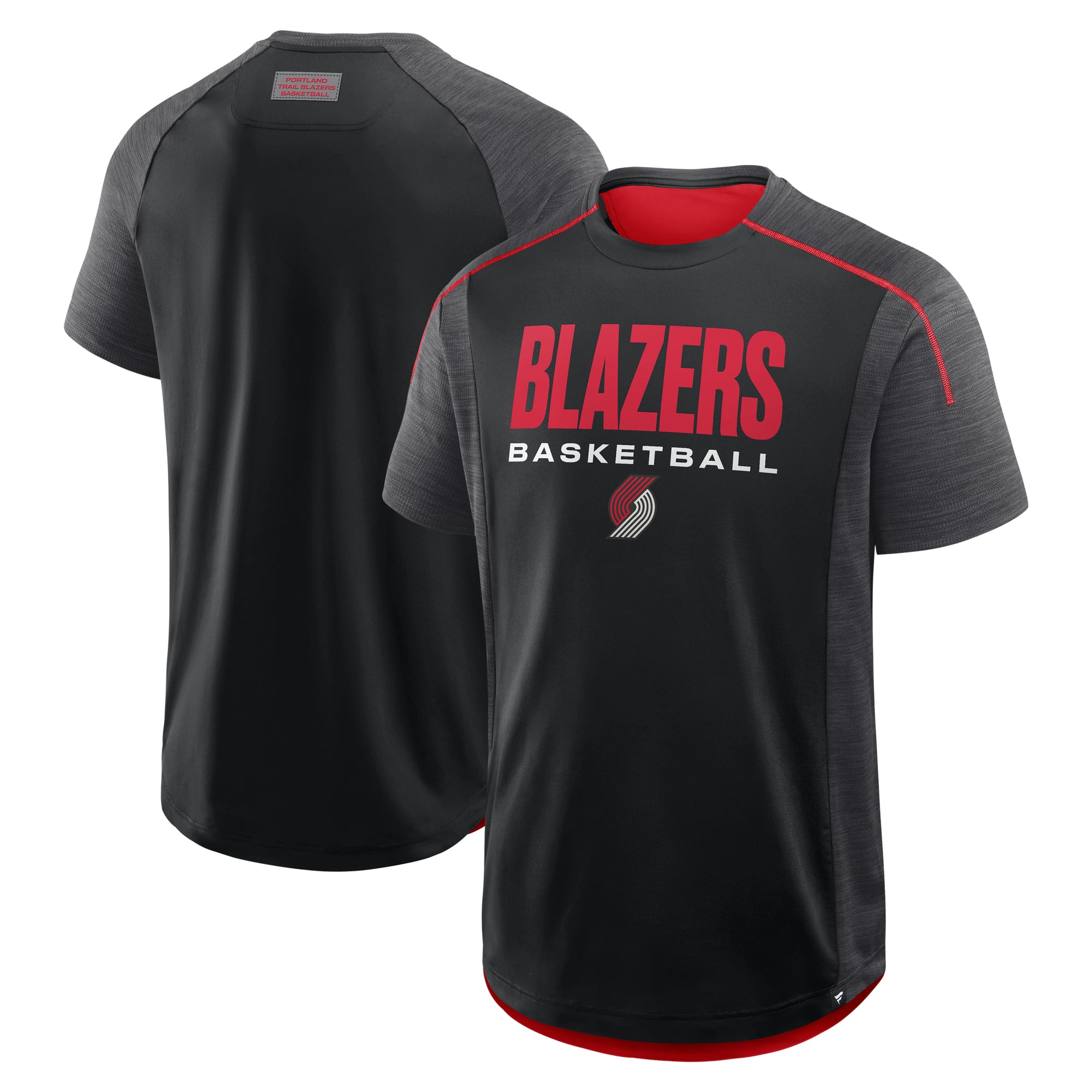 Men's Fanatics Black Portland Trail Blazers Inbound Pass Play Practice T-Shirt
