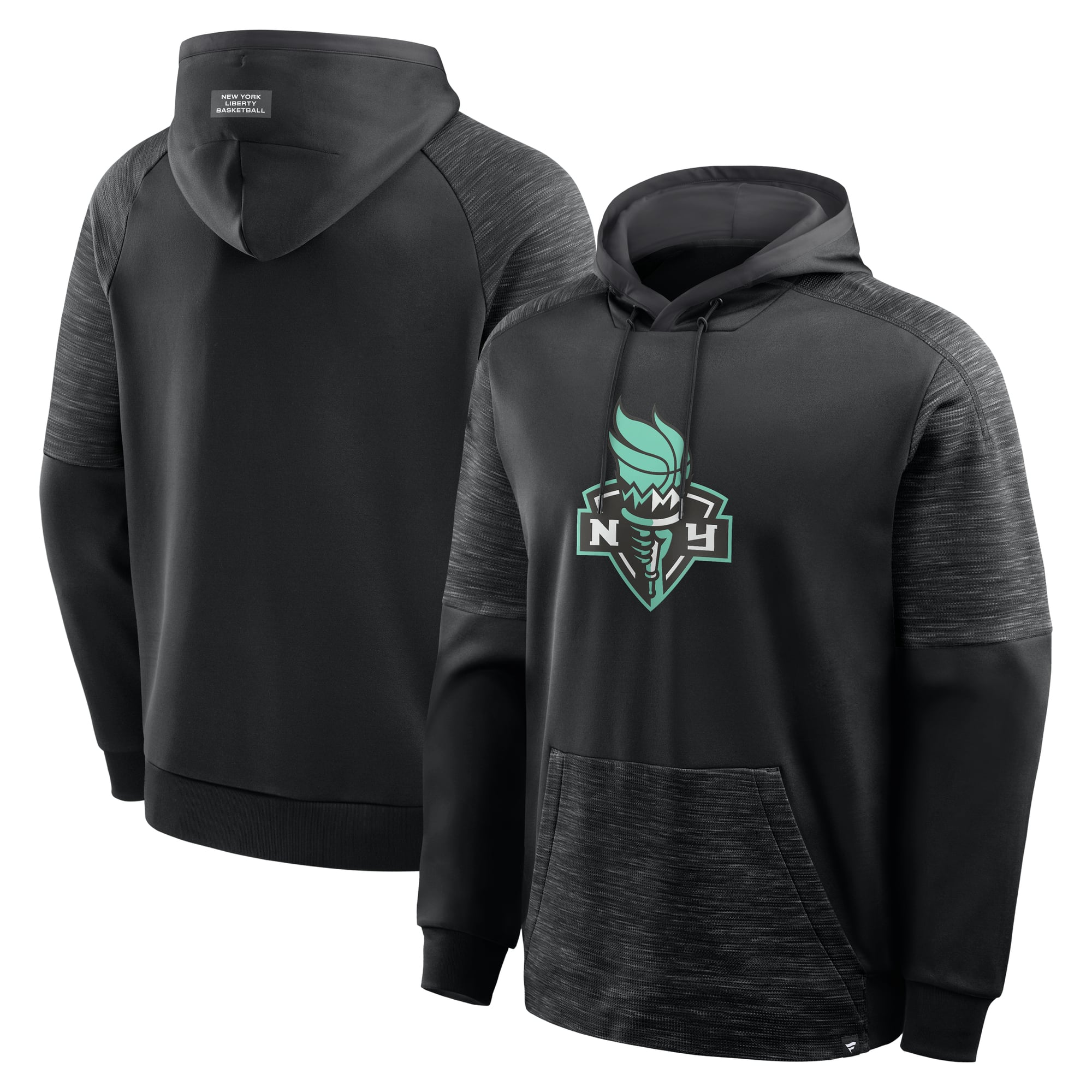 Men's Fanatics Black New York Liberty Pick & Roll Defender Pullover Hoodie