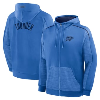 Men's Fanatics Blue Oklahoma City Thunder Back Door Cut Play Defender Full-Zip Hoodie