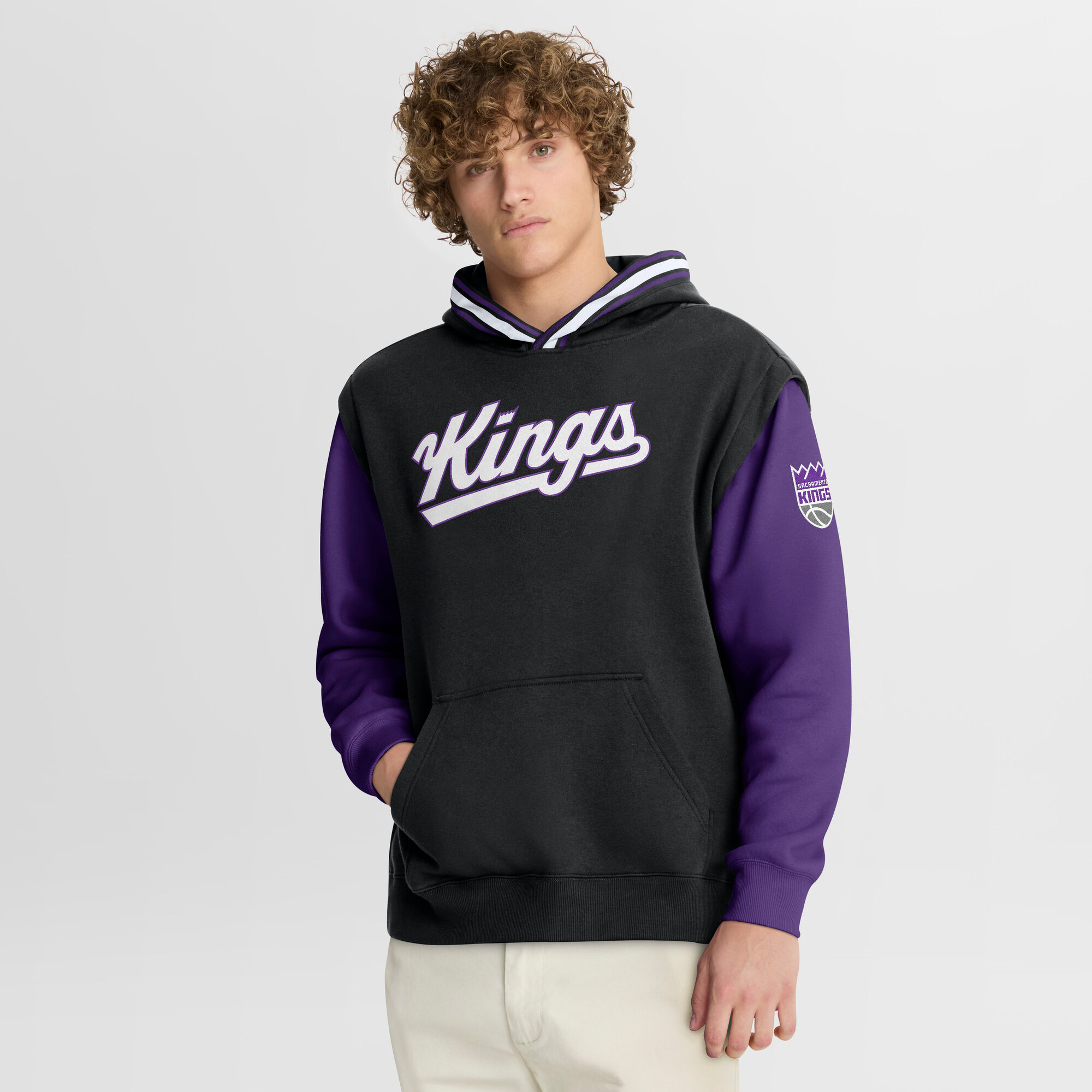 Men's Fanatics Black/Purple Sacramento Kings Half Court Shot Clock Fastbreak Hoodie