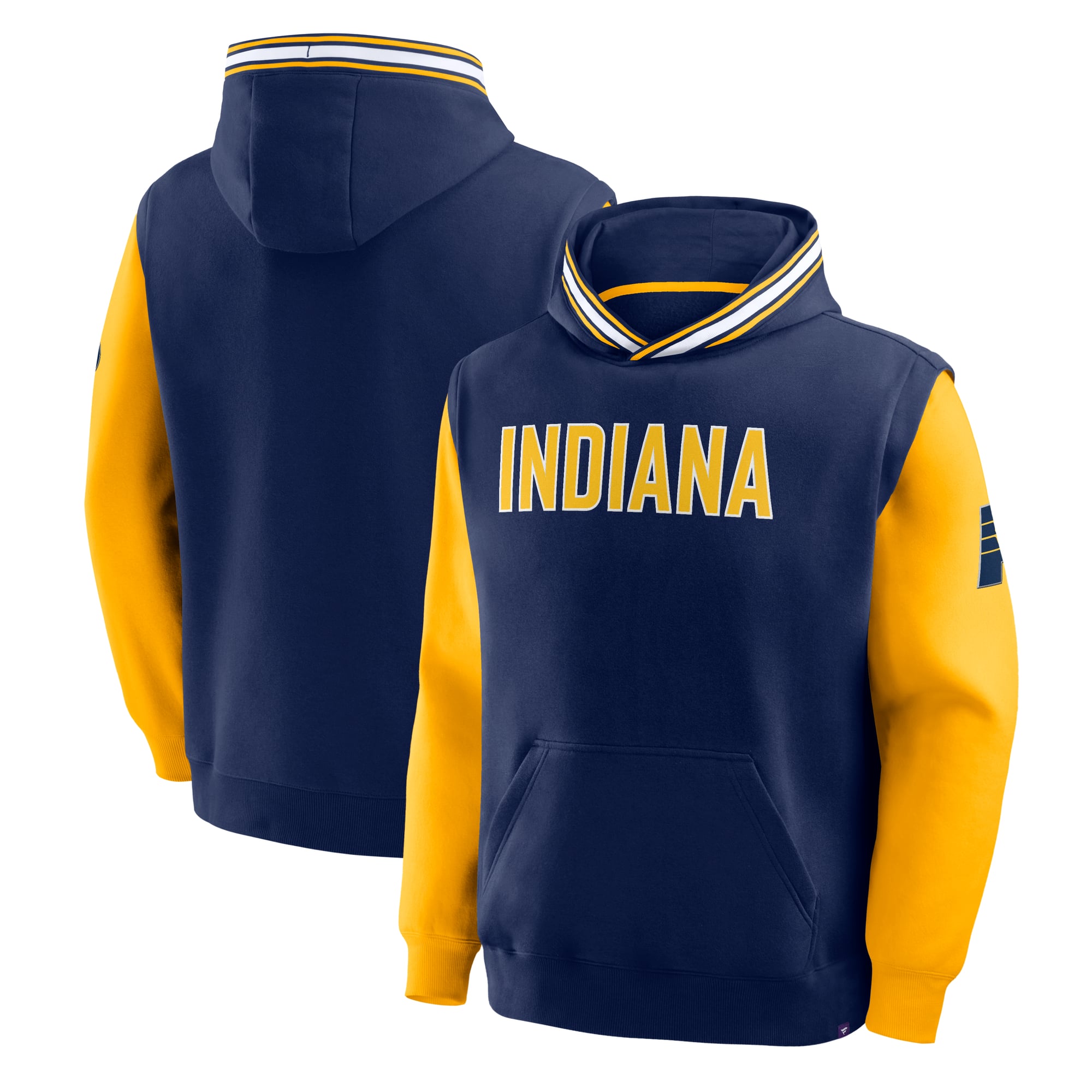 Men's Fanatics  Navy/Gold Indiana Pacers Half Court Shot Clock Fastbreak Hoodie