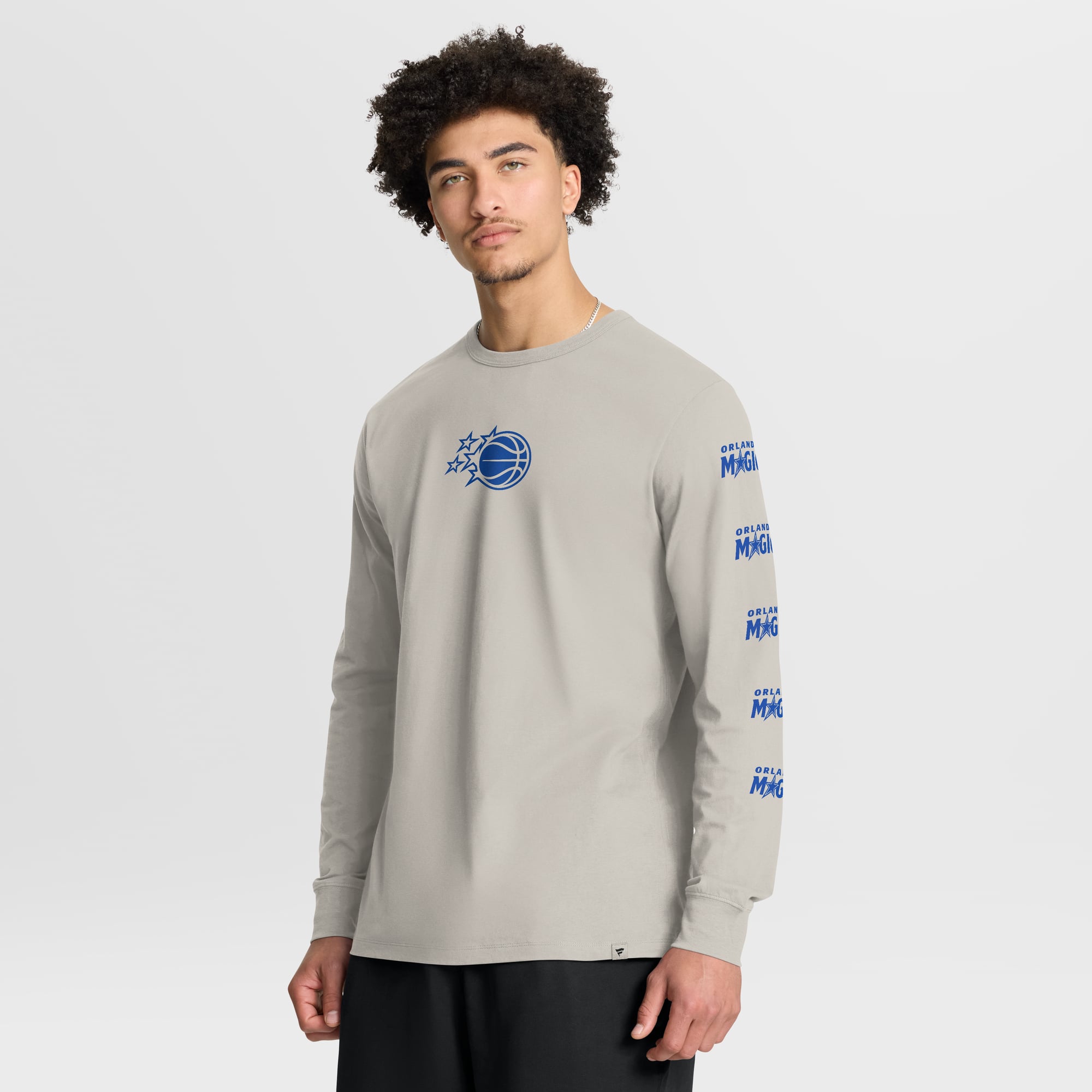Men's Fanatics Cream Orlando Magic Crossover Collection Ball Screen Action Premium Long Sleeve T-Shirt
