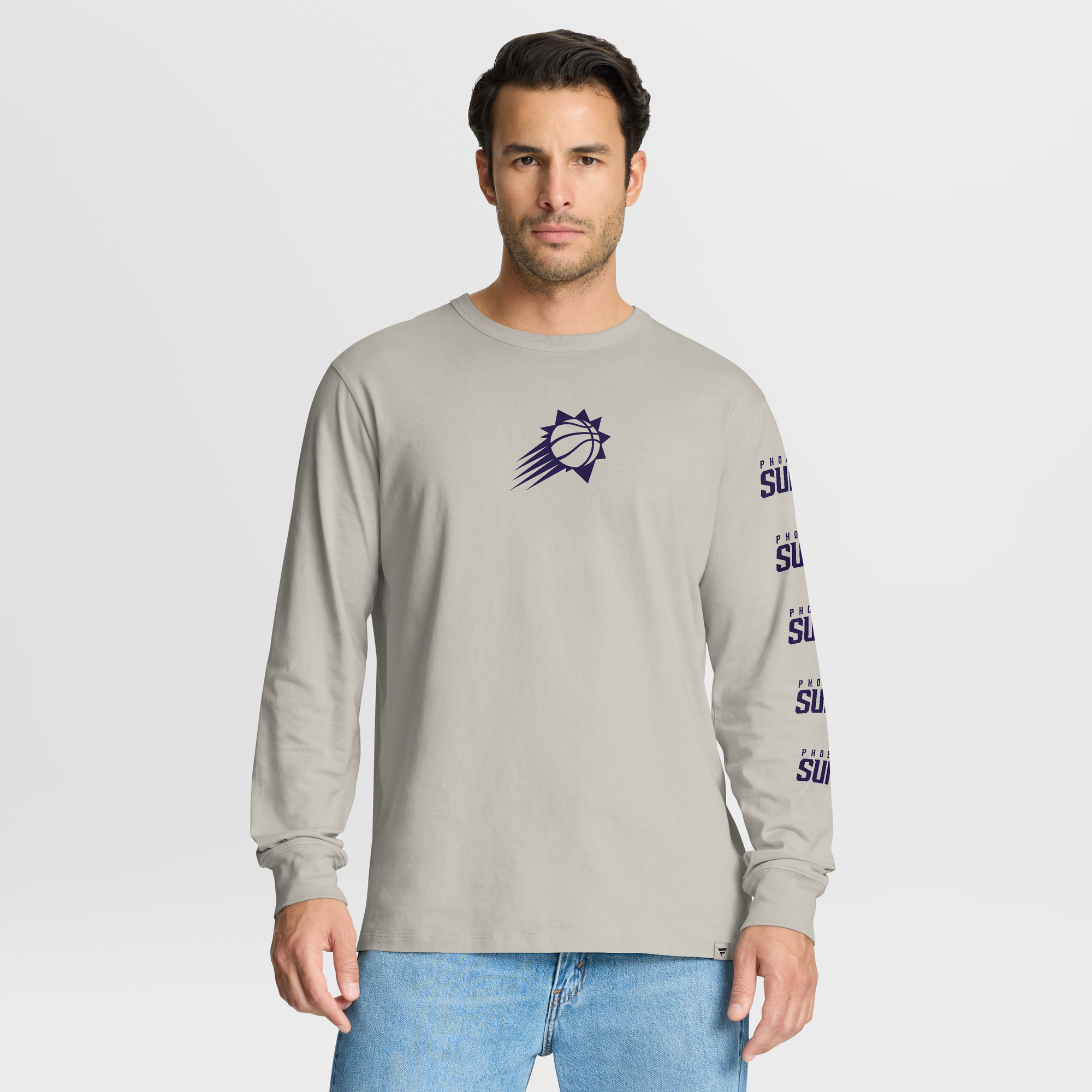 Fanatics Men's Cream Phoenix Suns Crossover Collection Ball Screen Action Premium Long-Sleeve T-Shirt - Cream