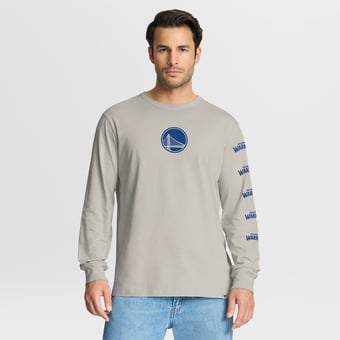 Men's Fanatics Cream Golden State Warriors Crossover Collection Ball Screen Action Premium Long Sleeve T-Shirt