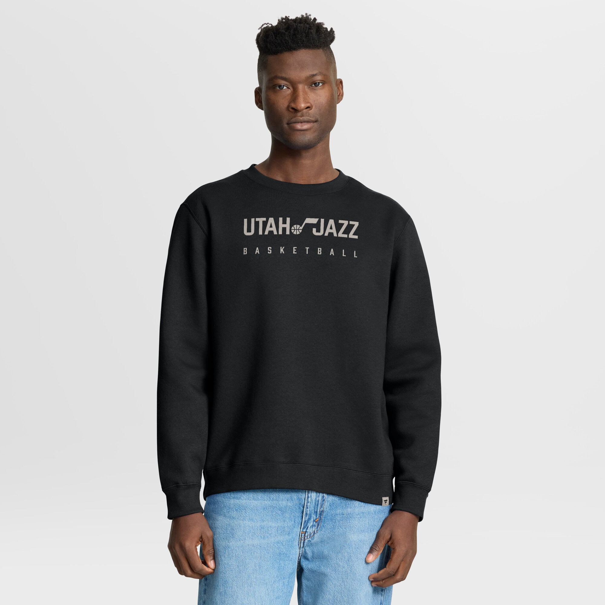 Men's Fanatics Black Utah Jazz Crossover Collection Defensive Rotation Drill Premium Pullover Sweatshirt