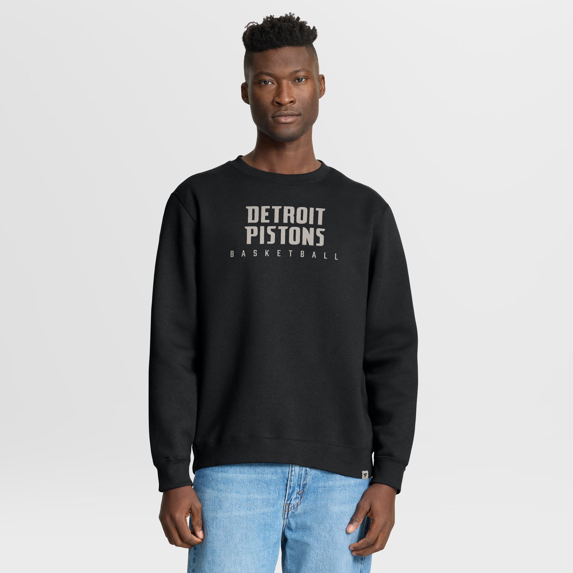 Men's Fanatics Black Detroit Pistons Crossover Collection Defensive Rotation Drill Premium Pullover Sweatshirt