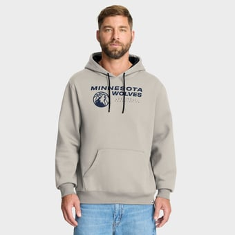 Men's Fanatics Off White Minnesota Timberwolves Crossover Collection Blocked Shot Premium Pullover Hoodie
