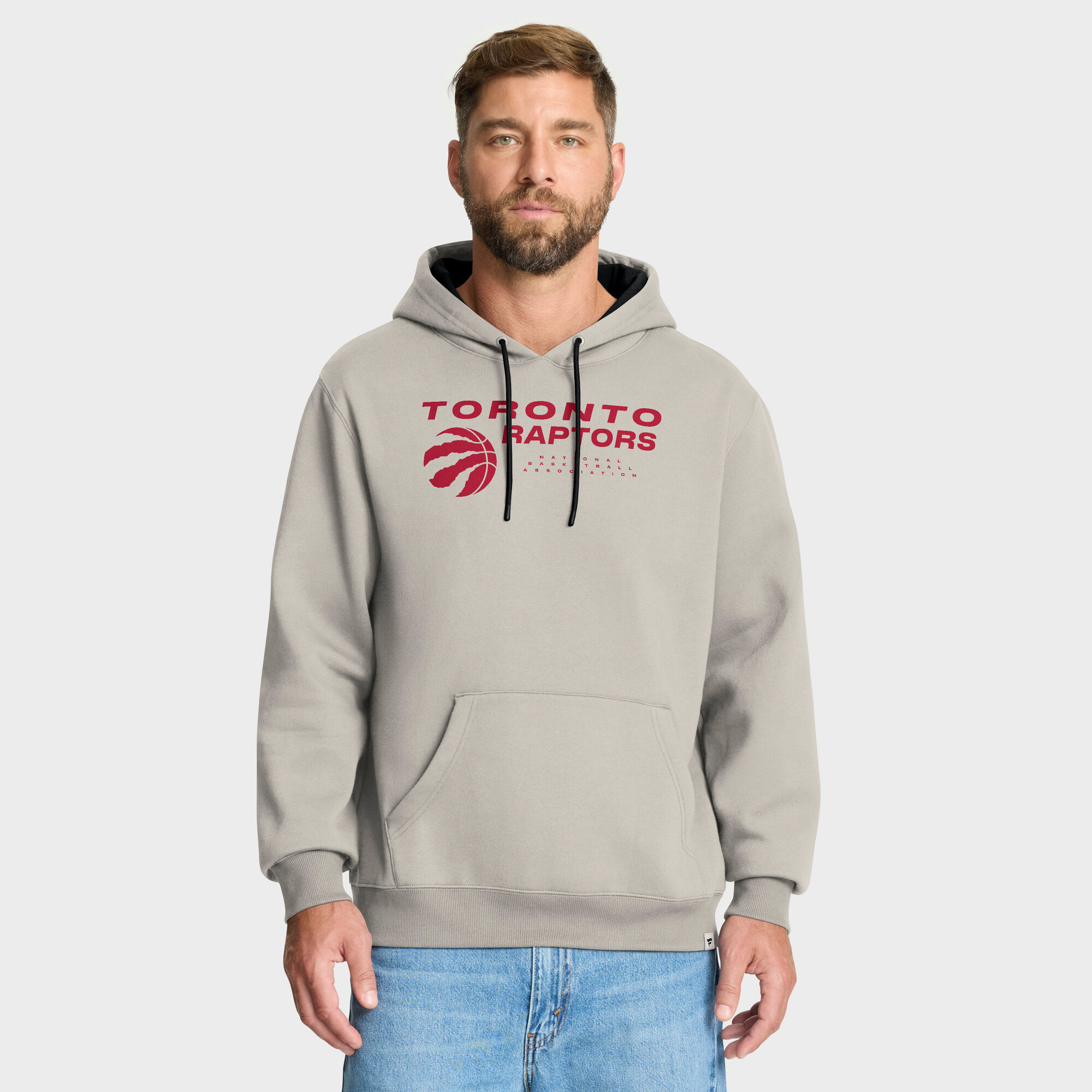 Men's Fanatics Off White Toronto Raptors Crossover Collection Blocked Shot Premium Pullover Hoodie