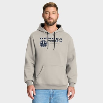 Men's Fanatics Off White Denver Nuggets Crossover Collection Blocked Shot Premium Pullover Hoodie