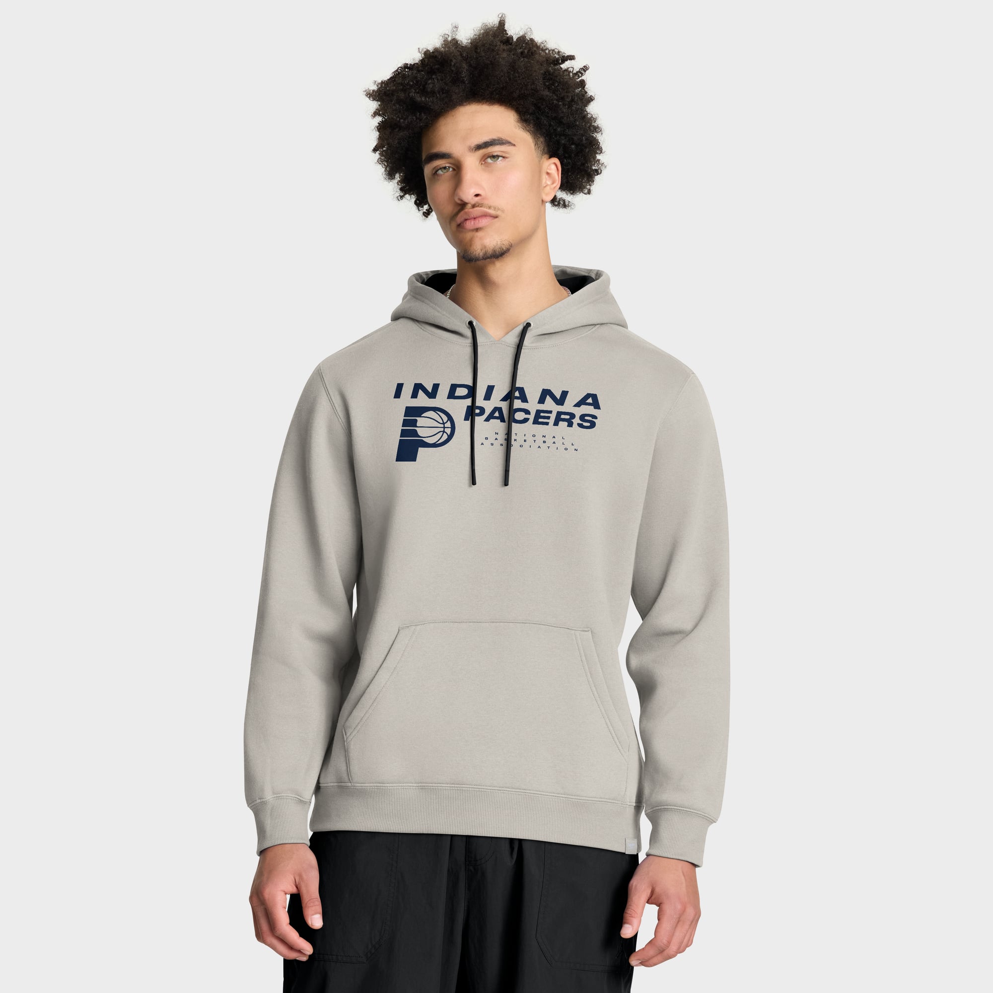 Fanatics Men's Off White Indiana Pacers Crossover Collection Blocked Shot Premium Pullover Hoodie - Cream, Black