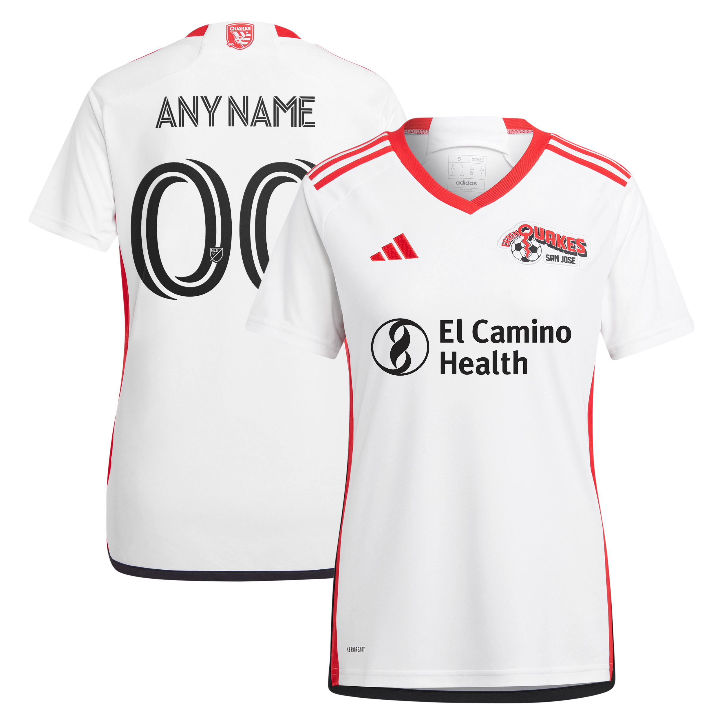 Women's adidas White San Jose Earthquakes 2025 The 50 Kit Replica Custom Jersey