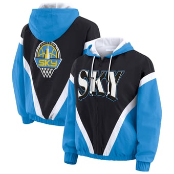 Women's WEAR by Erin Andrews Blue/Black Chicago Sky Colorblock Full-Zip Hoodie Windbreaker Jacket