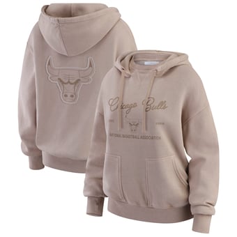Women's WEAR by Erin Andrews  Tan Chicago Bulls Washed Pullover Crewdie