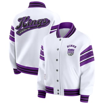Women's WEAR by Erin Andrews  White Sacramento Kings Full-Snap Fleece Sweatshirt Jacket