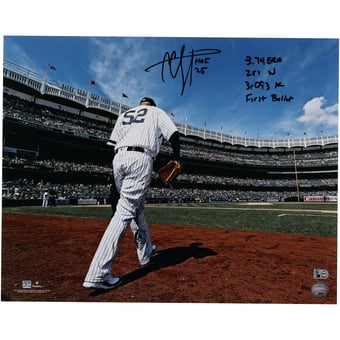 CC Sabathia New York Yankees Autographed 16" x 20" Running out of the Dugout Photograph with Multiple Inscriptions