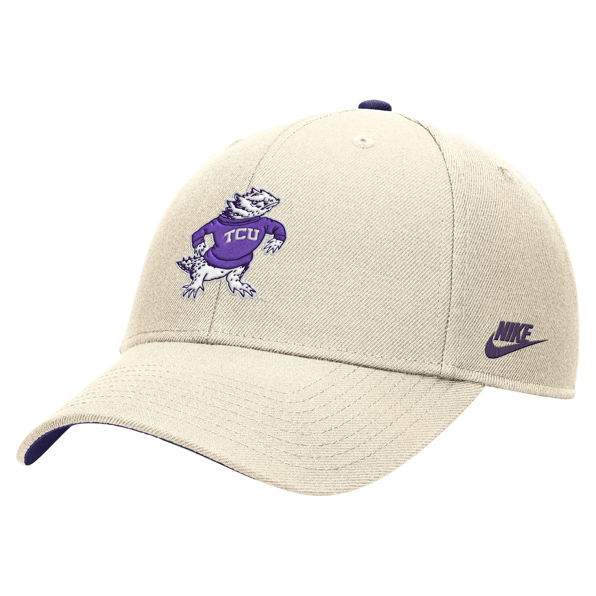 Men's Nike Natural TCU Horned Frogs Vintage Rise Adjustable Hat