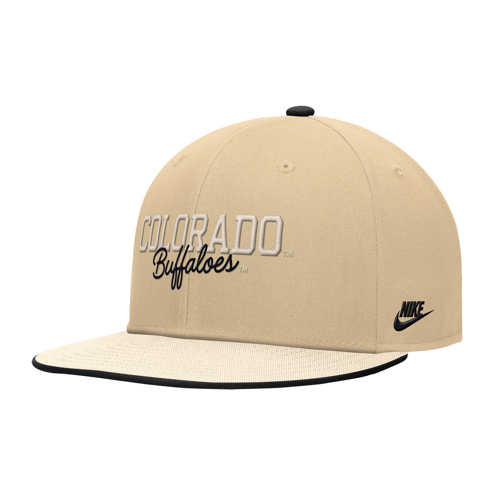 Men's Nike Gold Colorado Buffaloes Vintage Script Pro Dri-FIT Snapback Hat