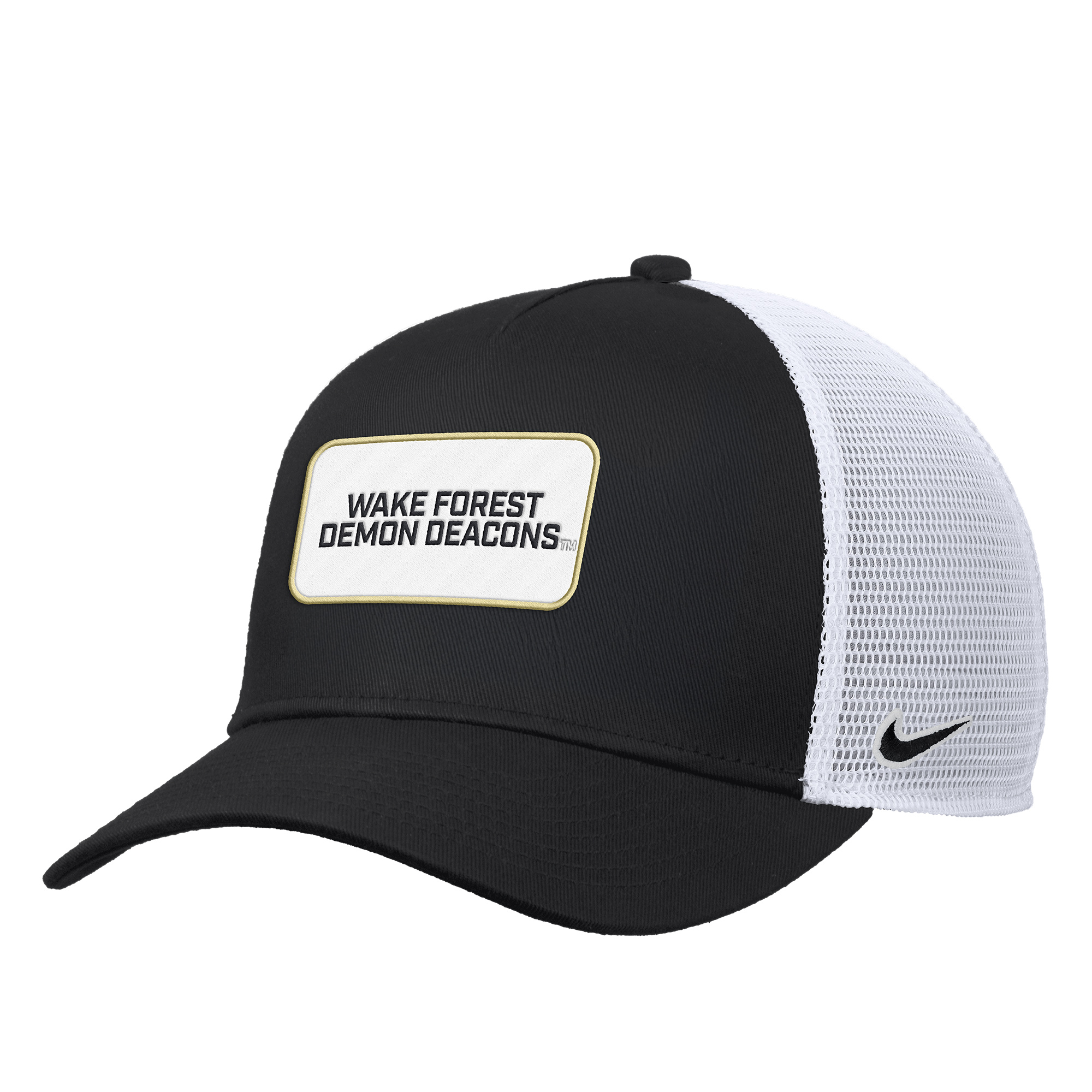 Men's Nike Black Wake Forest Demon Deacons 2025 On-Field Rise Trucker Adjustable Hat