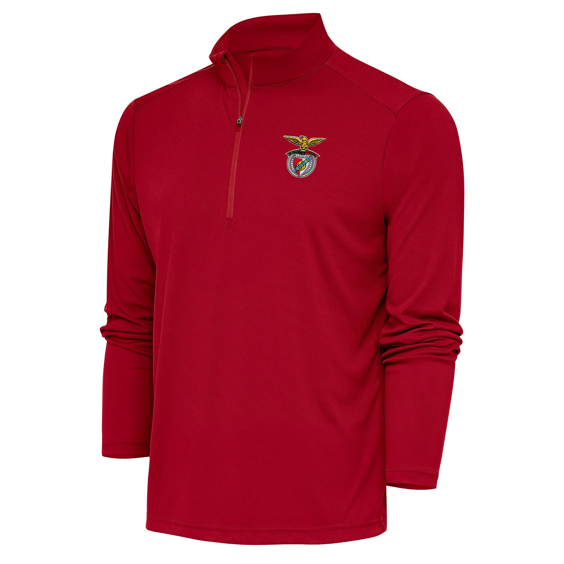 Men's Antigua Red Benfica Statement Quarter-Zip Pullover