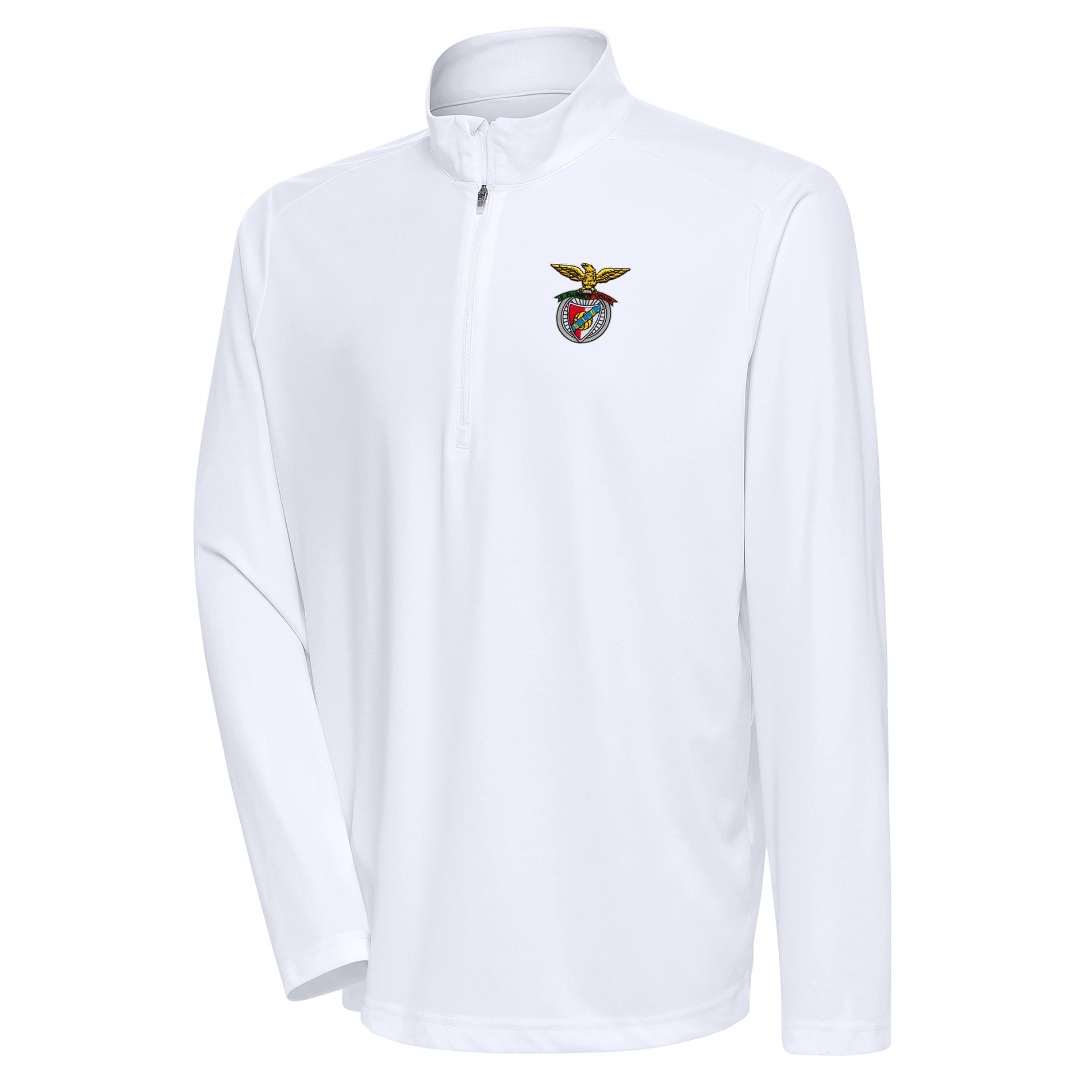 Men's Antigua White Benfica Statement Quarter-Zip Pullover
